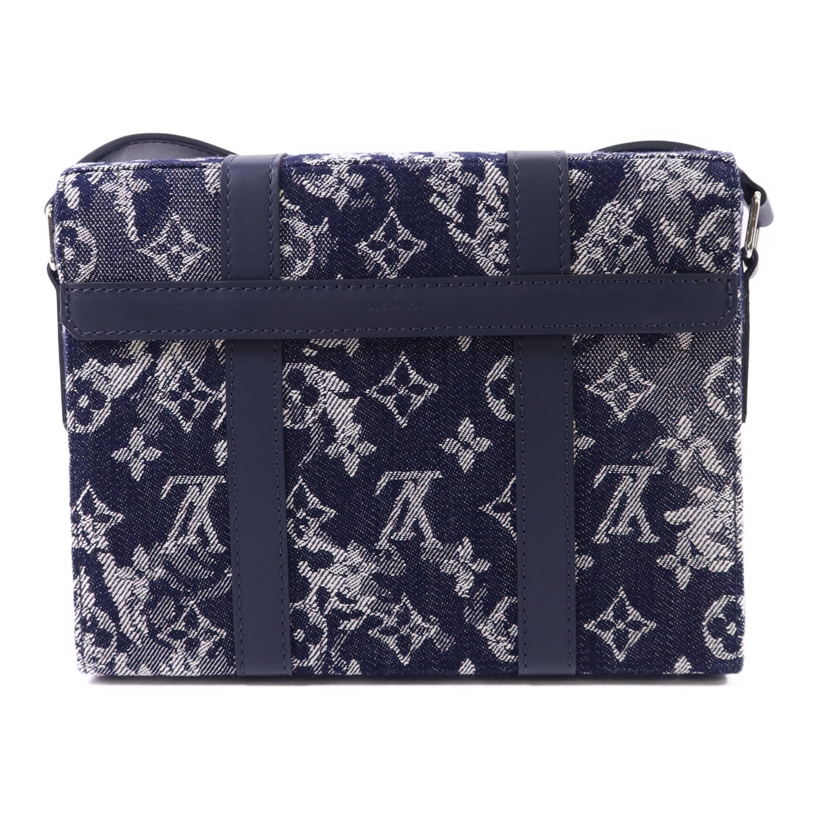 LOUIS VUITTON Monogram Tapestry Trunk Messenger銀扣肩背袋