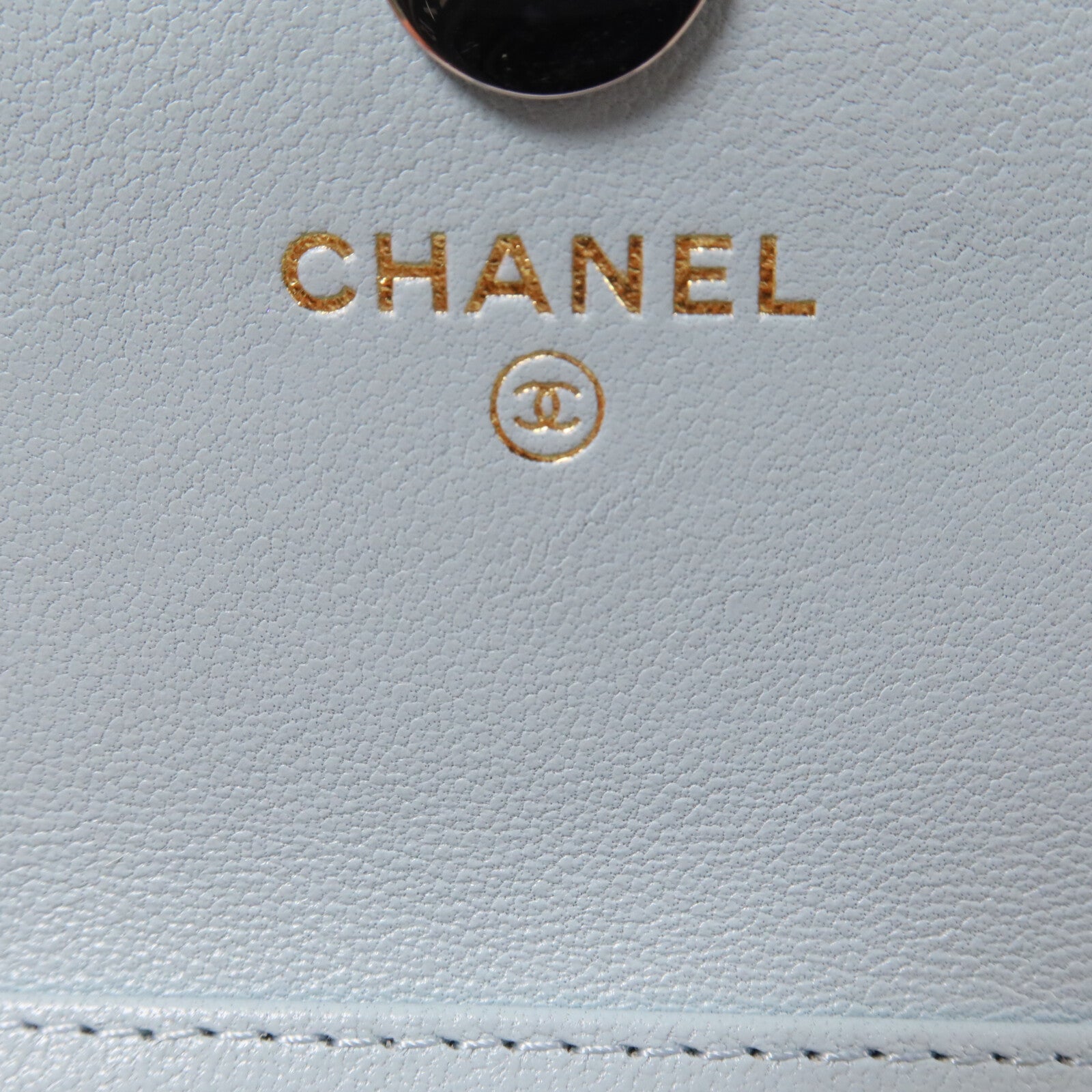CHANEL 羊皮皮革C19 Card Holder On Chain鏈帶肩背袋