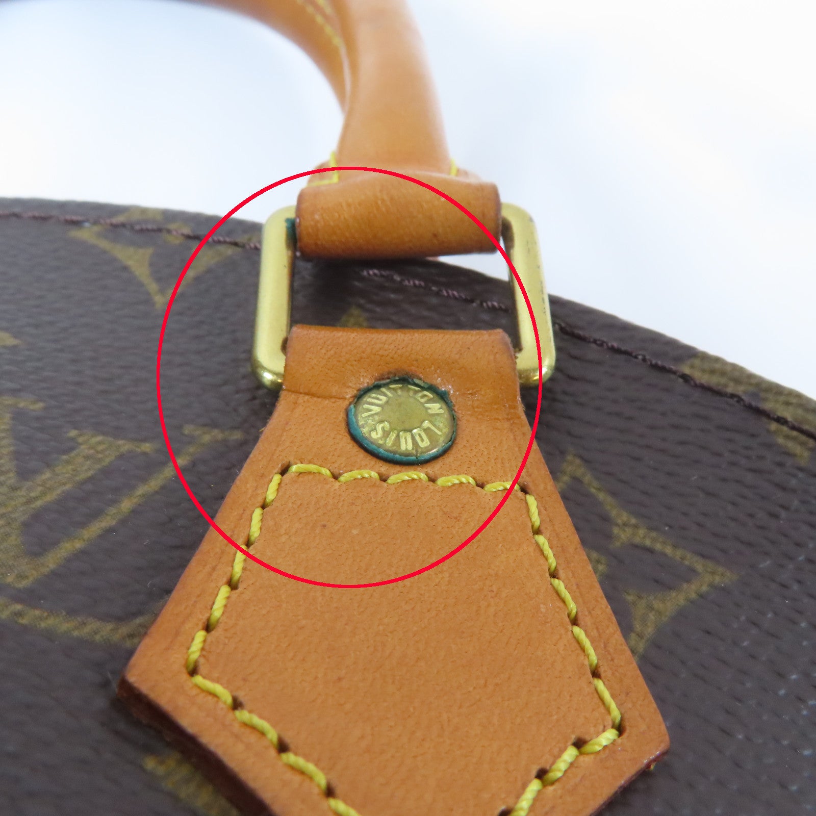 LOUIS VUITTON Monogram Elipse MM金扣手挽袋啡色