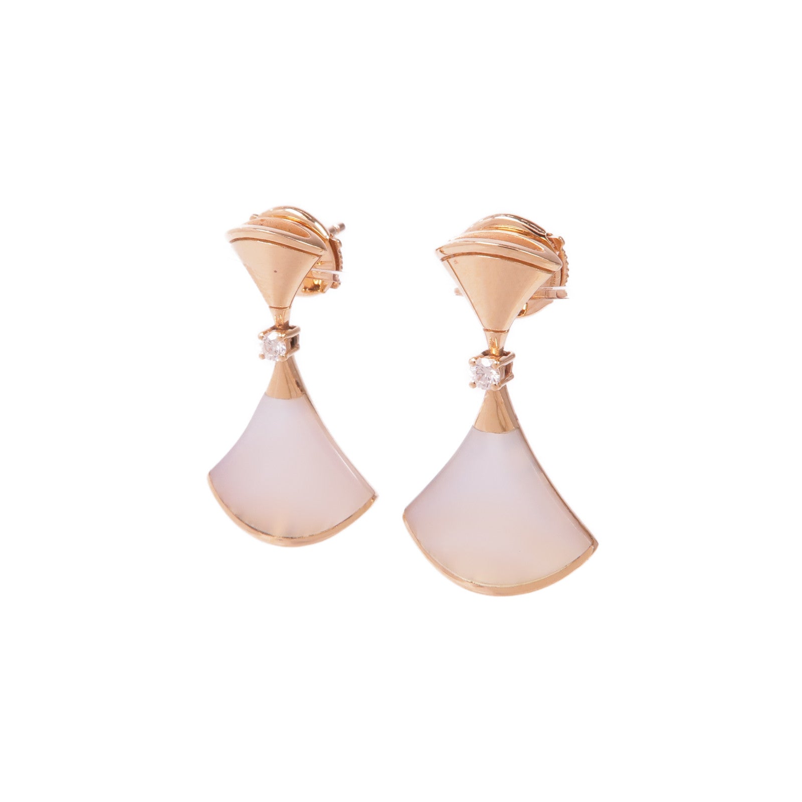 BVLGARI 18K玫瑰金Divas' Dream Earrings珍珠母貝耳環