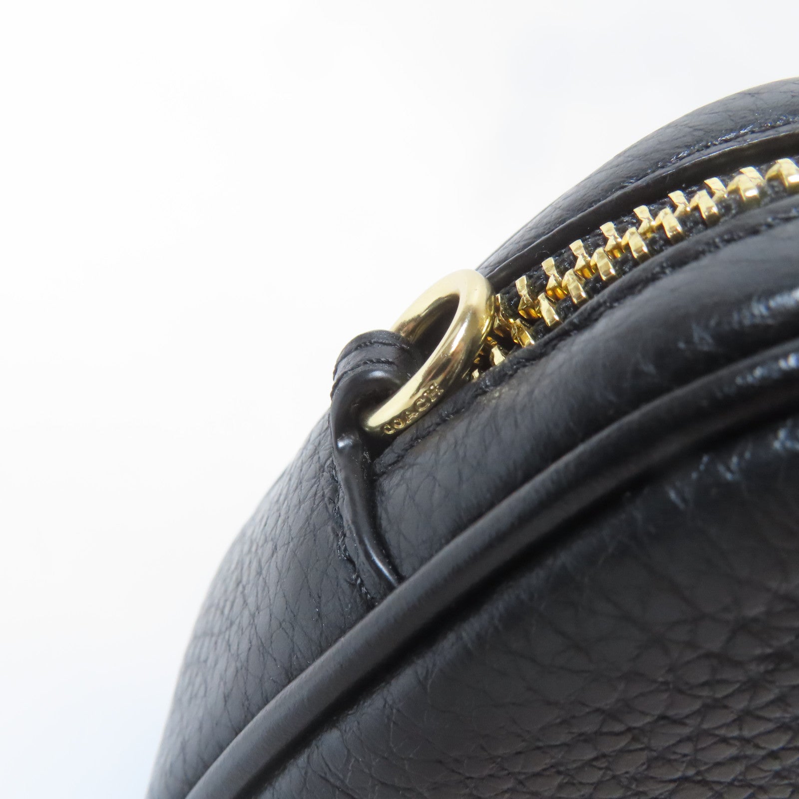 COACH 牛皮皮革Shoulder Bag金扣肩背袋黑色