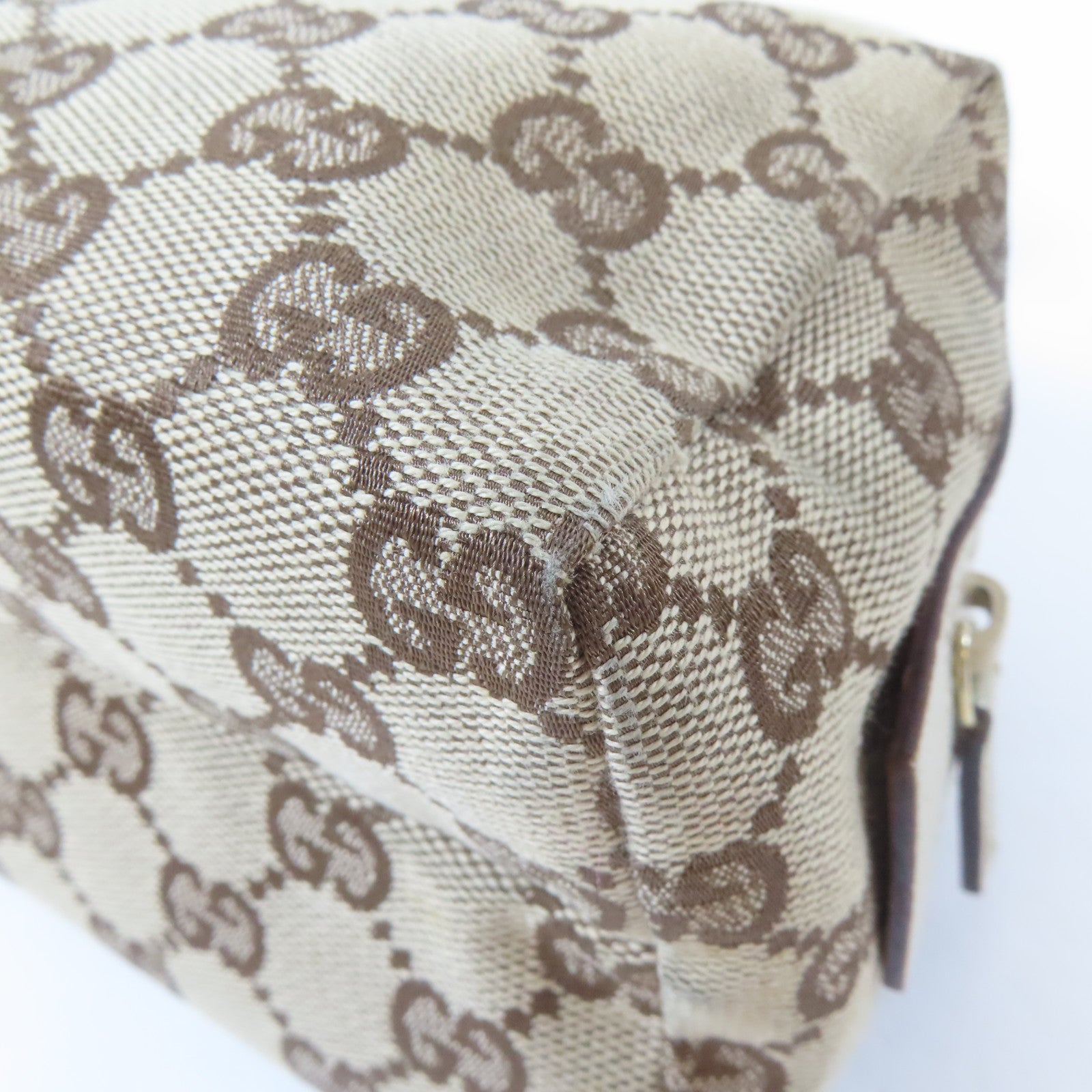 GUCCI 帆布Cosmetic Bag化妝袋啡色/米色