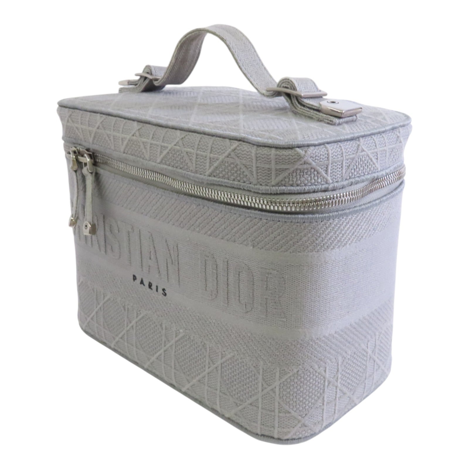 Dior 帆布Vanity case銀扣手挽袋