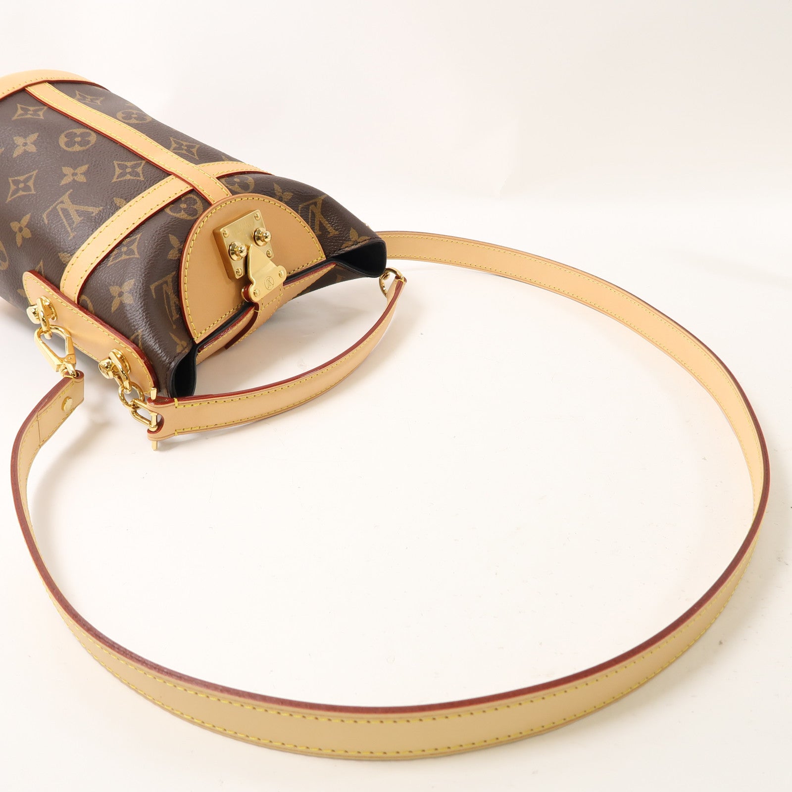 LOUIS VUITTON Monogram Duffle金扣手挽肩背兩用袋棕色