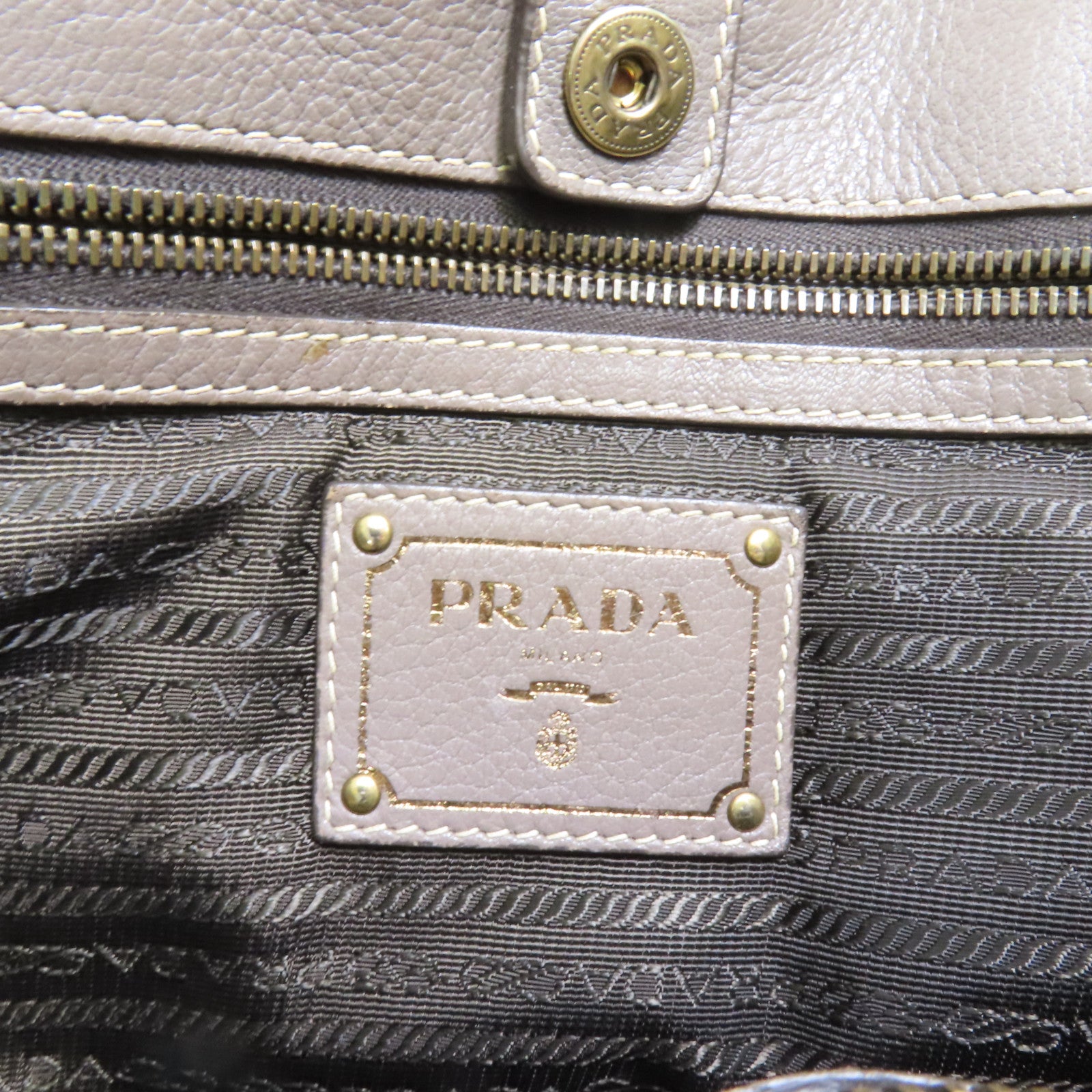 PRADA 牛皮皮革2 Way Shoulder金扣手挽肩背兩用袋