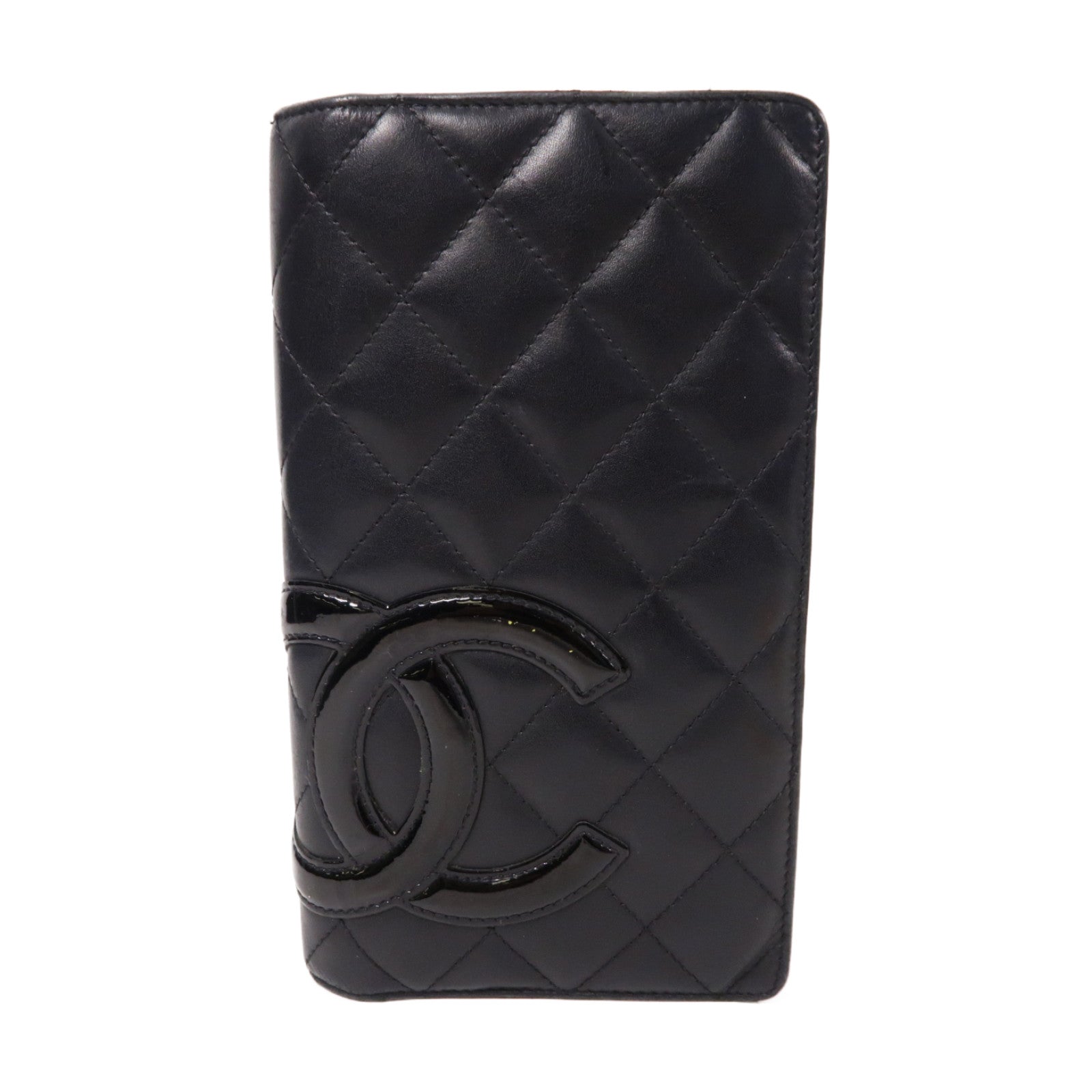 CHANEL 菱格牛皮皮革Cambon Line Long Wallet長錢包黑色