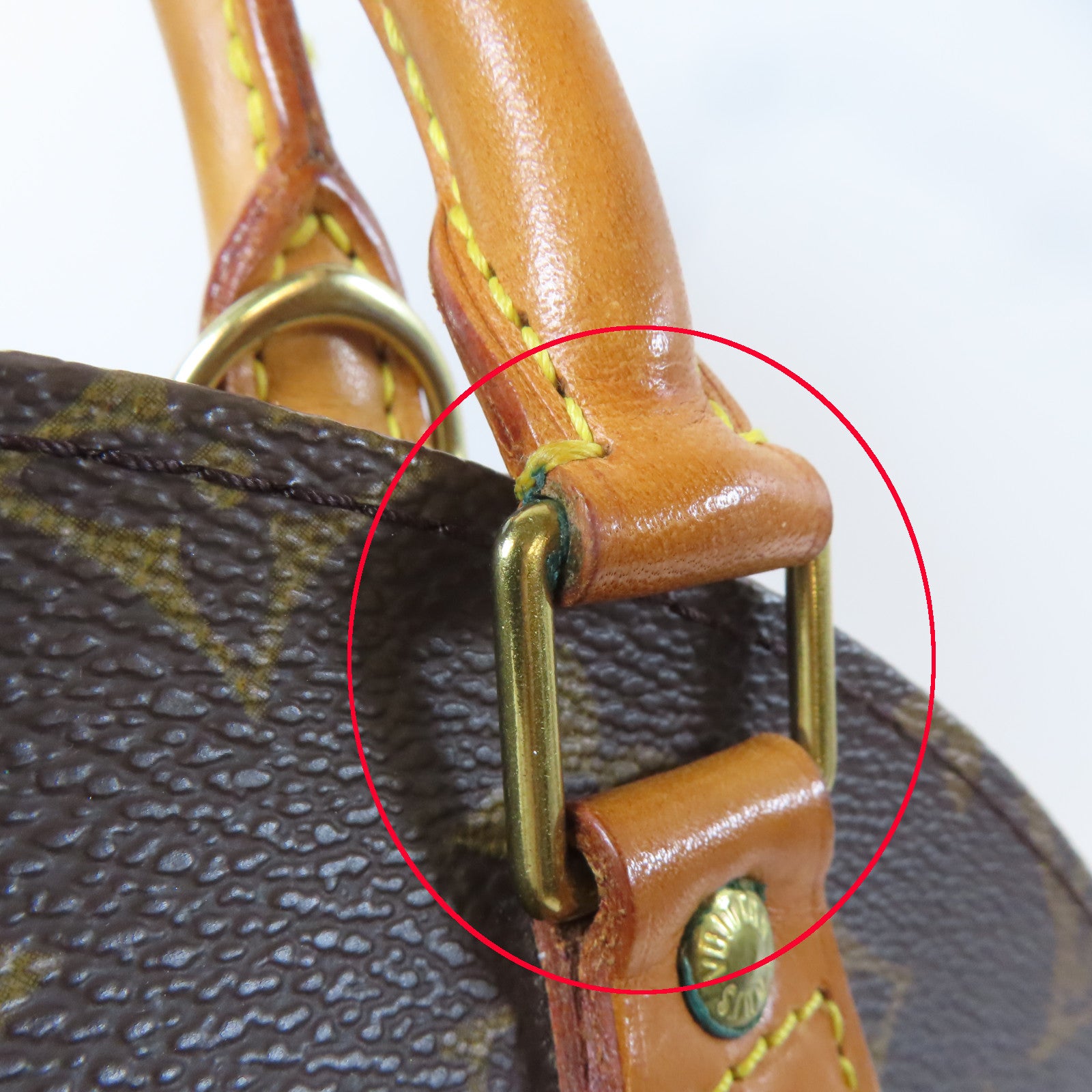 LOUIS VUITTON Monogram Elipse MM金扣手挽袋啡色