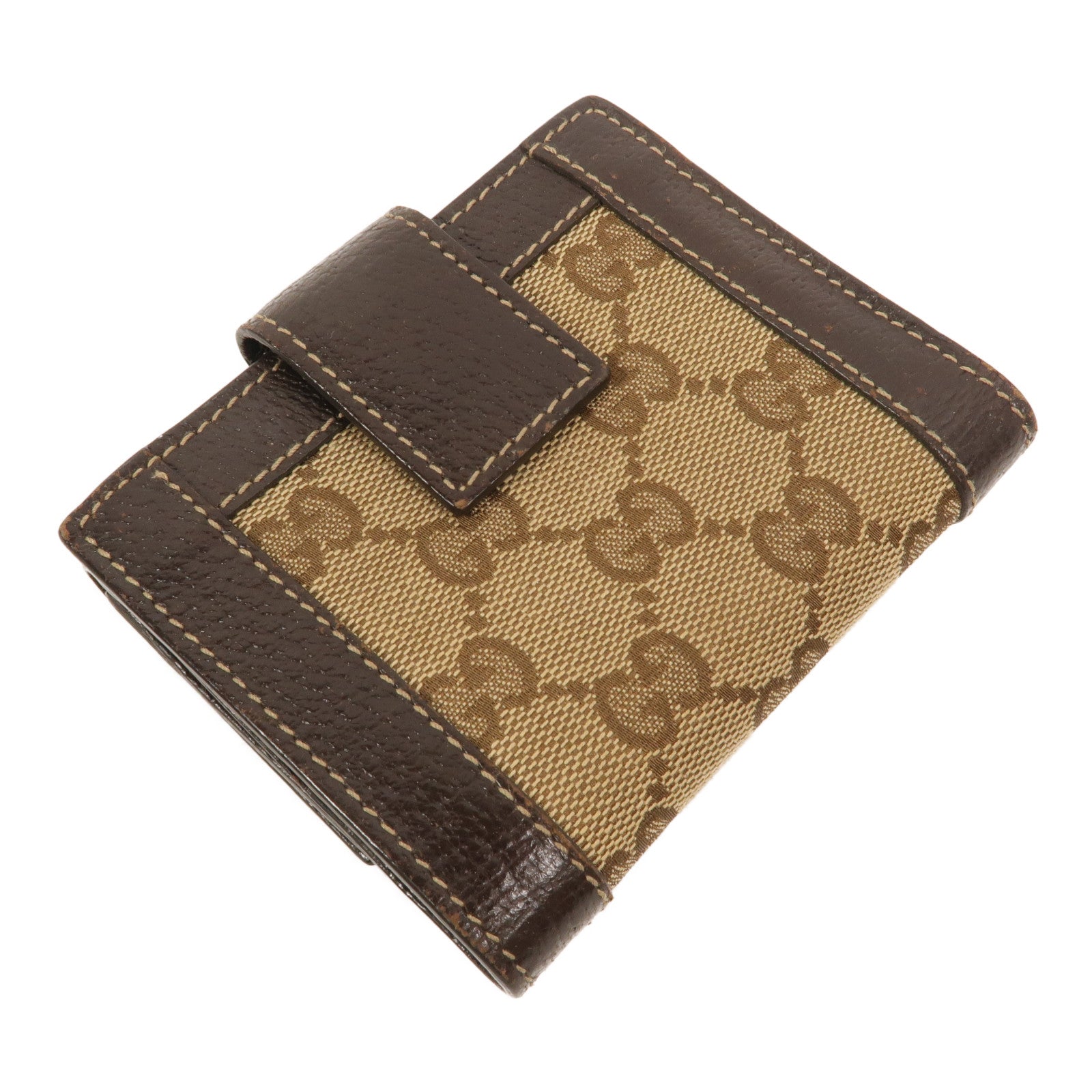GUCCI 帆布/牛皮皮革Bifold Wallet錢包