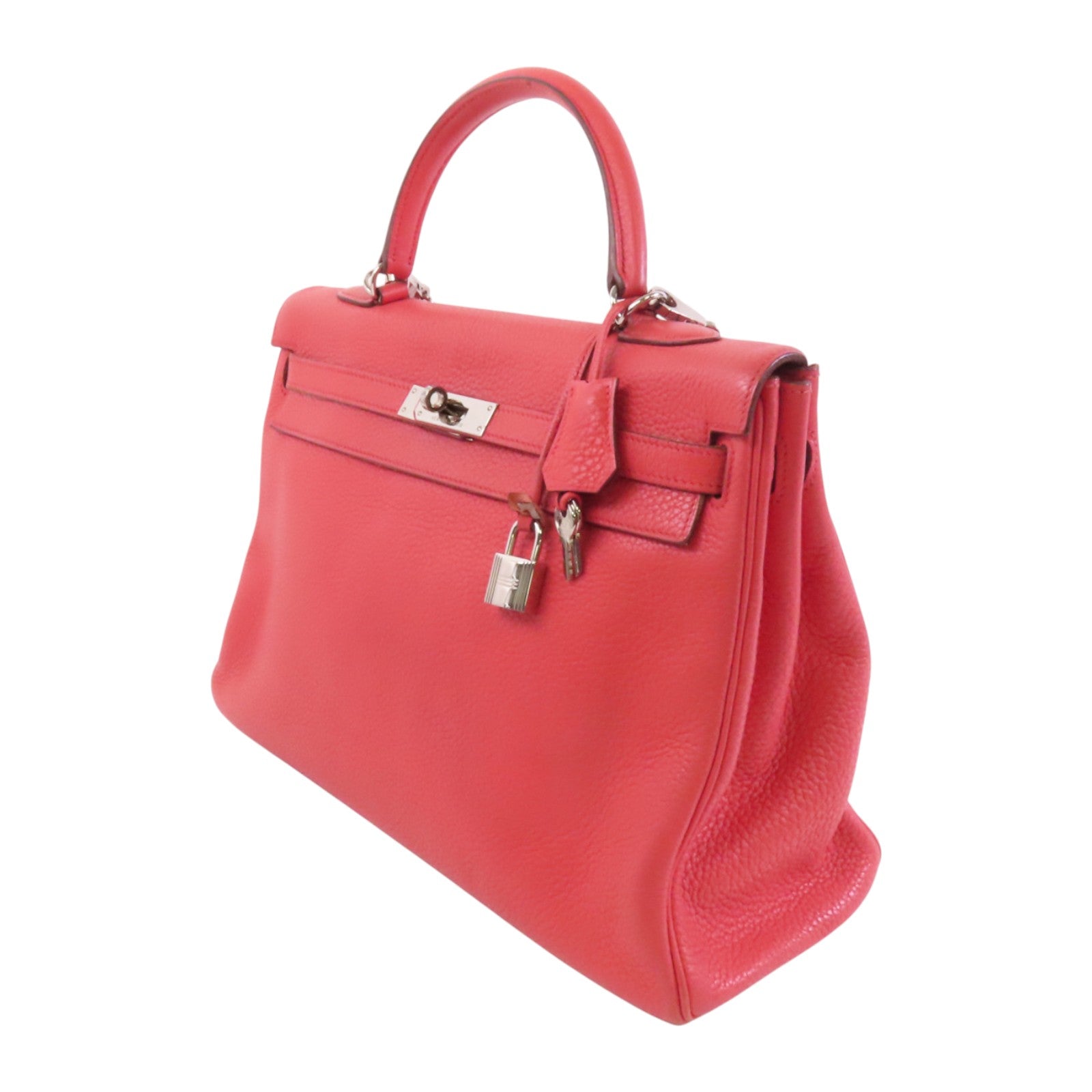 HERMES Clemence皮革Kelly 35銀扣手挽肩背兩用袋
