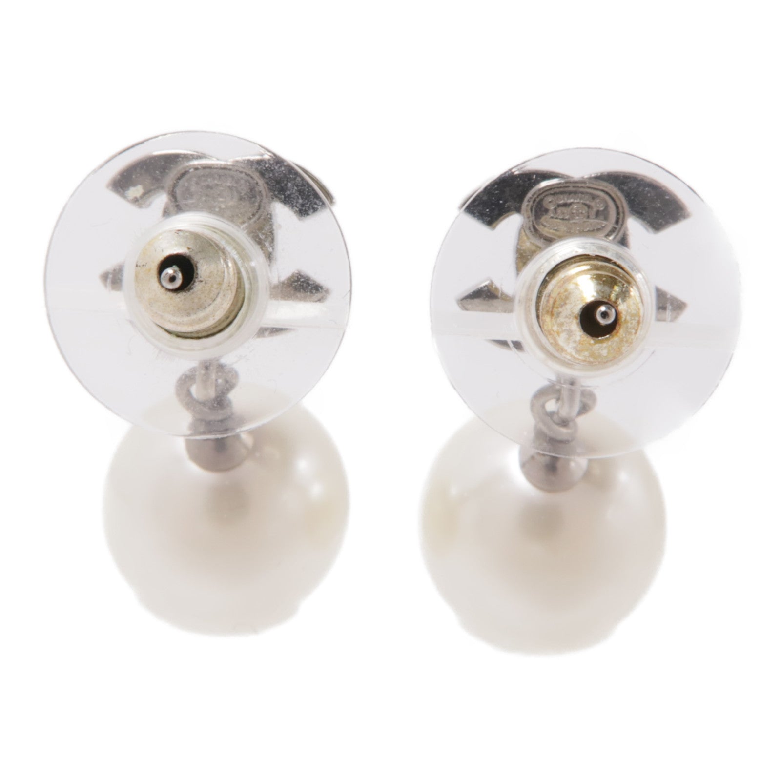 CHANEL PVC/金屬Earrings耳環白色/銀色