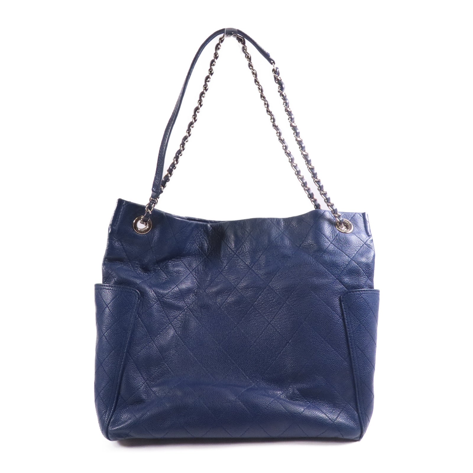 CHANEL 牛皮皮革皮革Shoulder Bag銀扣鏈帶肩背袋