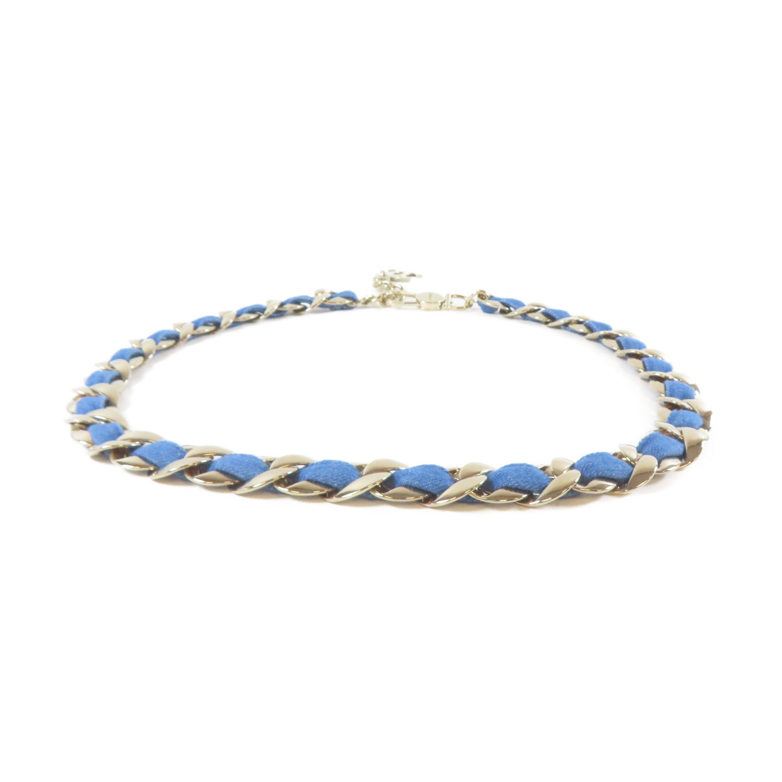 CHANEL 【激減優惠】金屬/牛仔布料Chain Belt腰帶金色/藍色