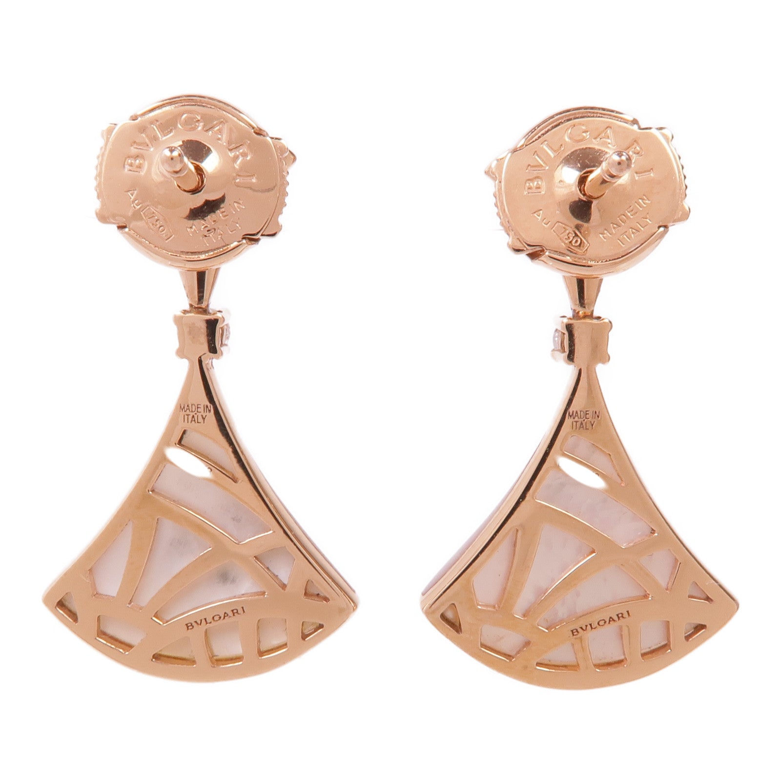 BVLGARI 18K玫瑰金Divas' Dream Earrings珍珠母貝耳環