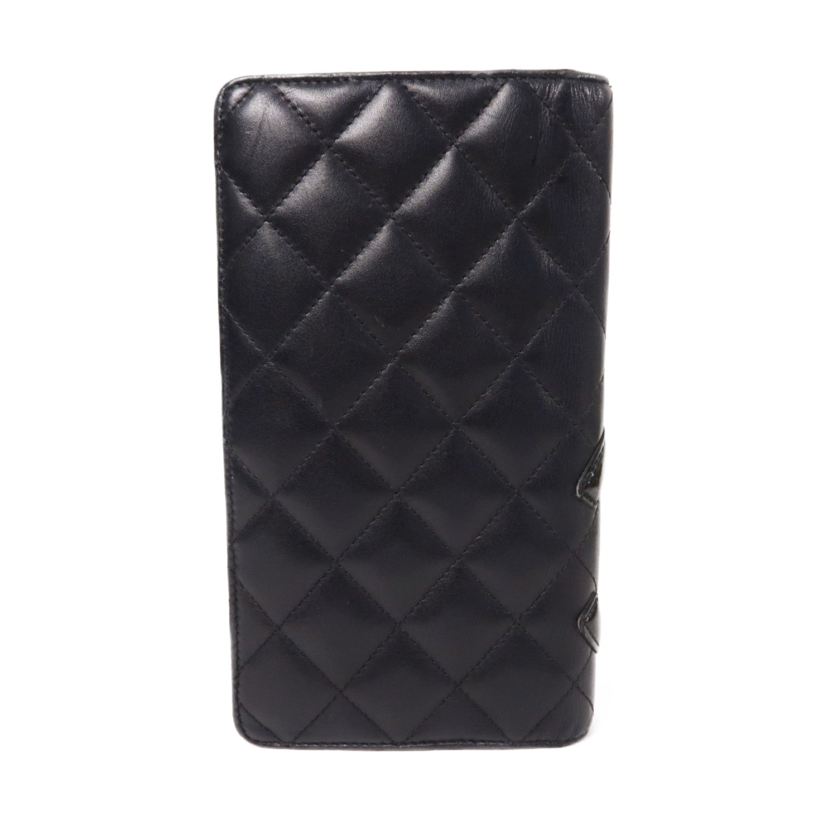 CHANEL 菱格牛皮皮革Cambon Line Long Wallet長錢包黑色