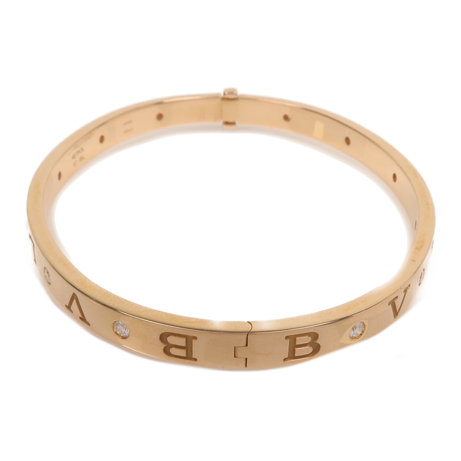 BVLGARI 18K玫瑰金B.Zero 1鑽石手鐲Bvlgari M/L