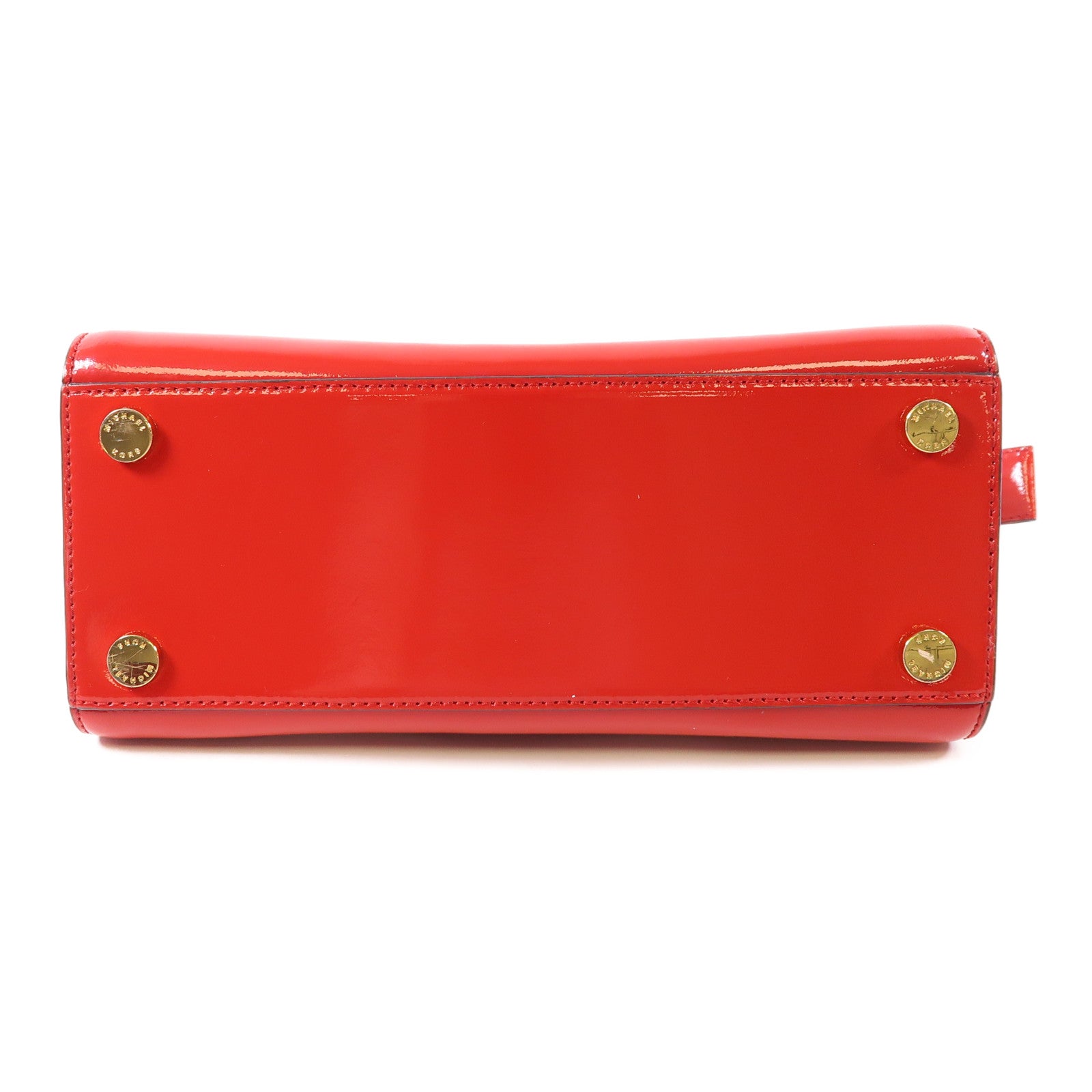 MICHAEL KORS GHW Hand Bag Patent Leather White/Red