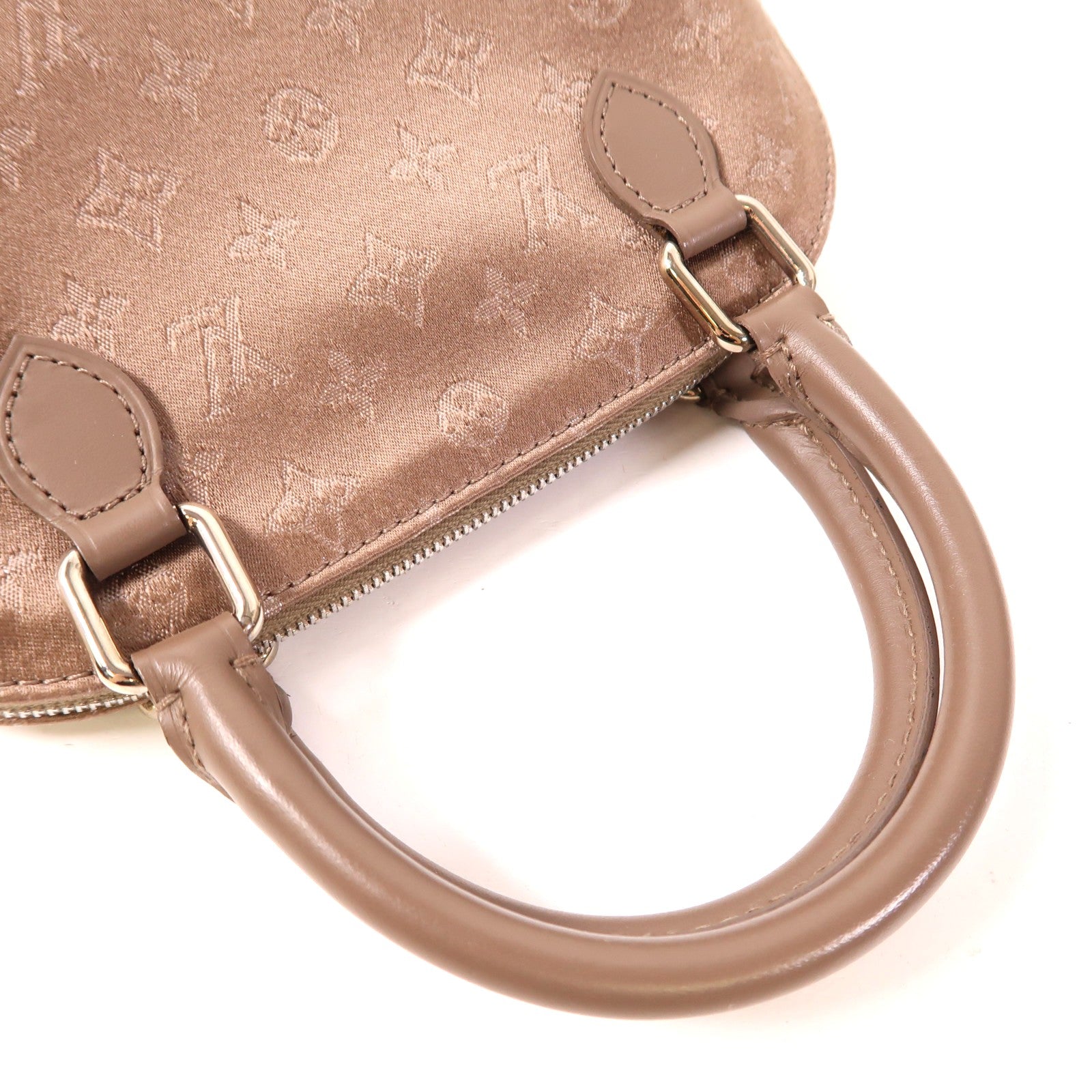 LOUIS VUITTON Monogram Satin Little Alma銀扣手挽袋