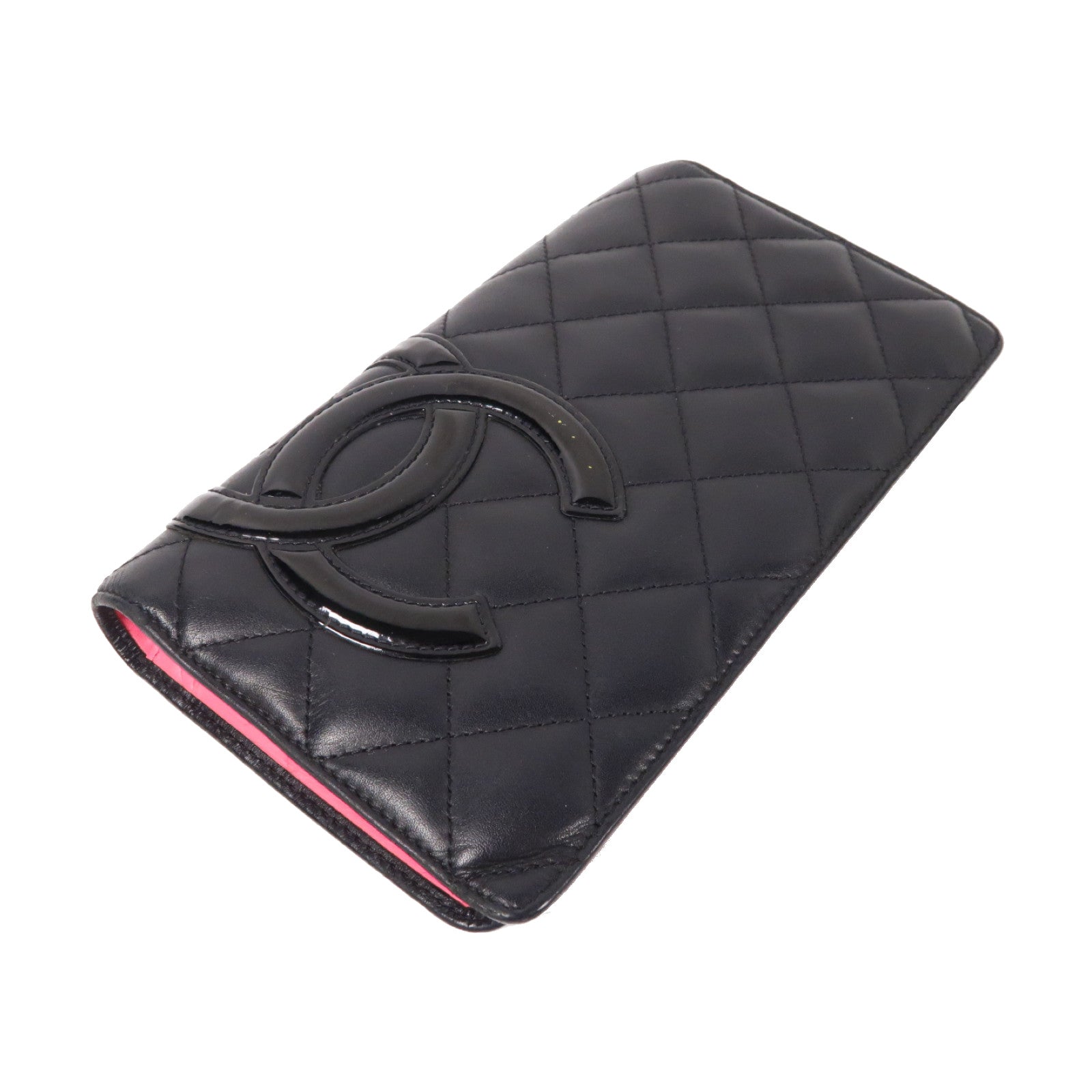 CHANEL 菱格牛皮皮革Cambon Line Long Wallet長錢包黑色