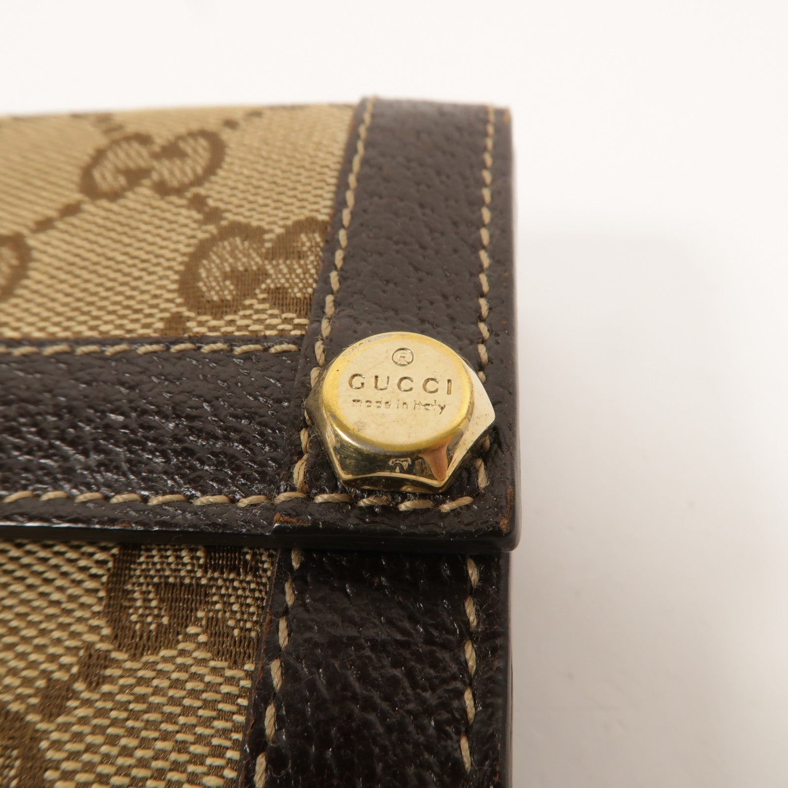 GUCCI 帆布/牛皮皮革Bifold Wallet錢包