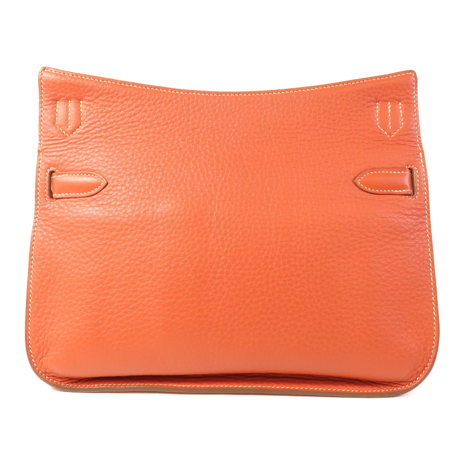 HERMES Clemence皮革Jypsiere 28銀扣肩背袋Capucine