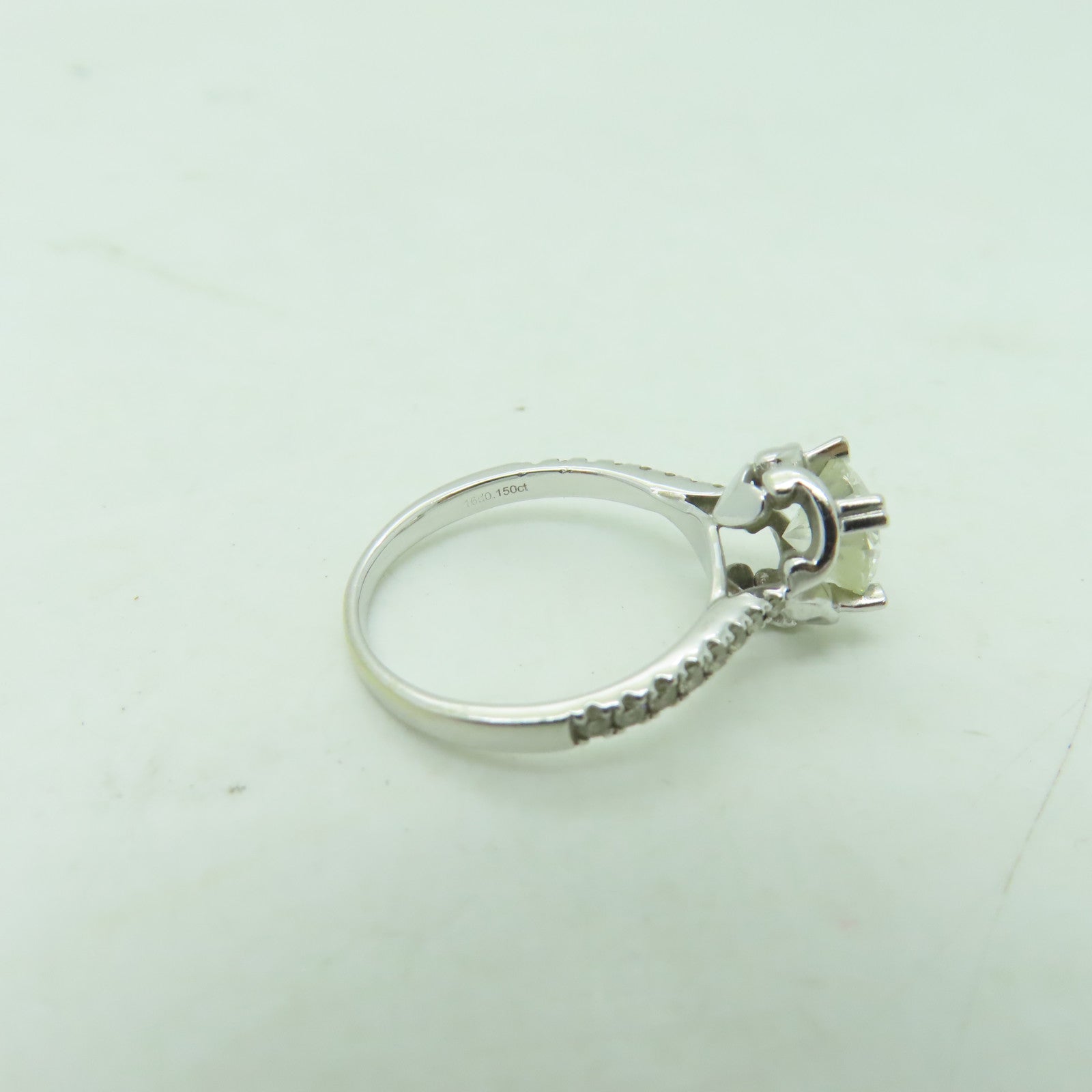 JEWELRY 【激減優惠】18K白金Diamond Ring 1.11ct/0.15ct鑽石戒指US#5.75