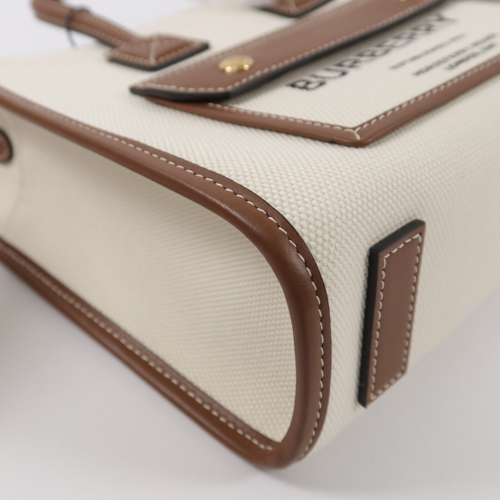 BURBERRY 帆布Mini Freya Tote手挽肩背兩用袋
