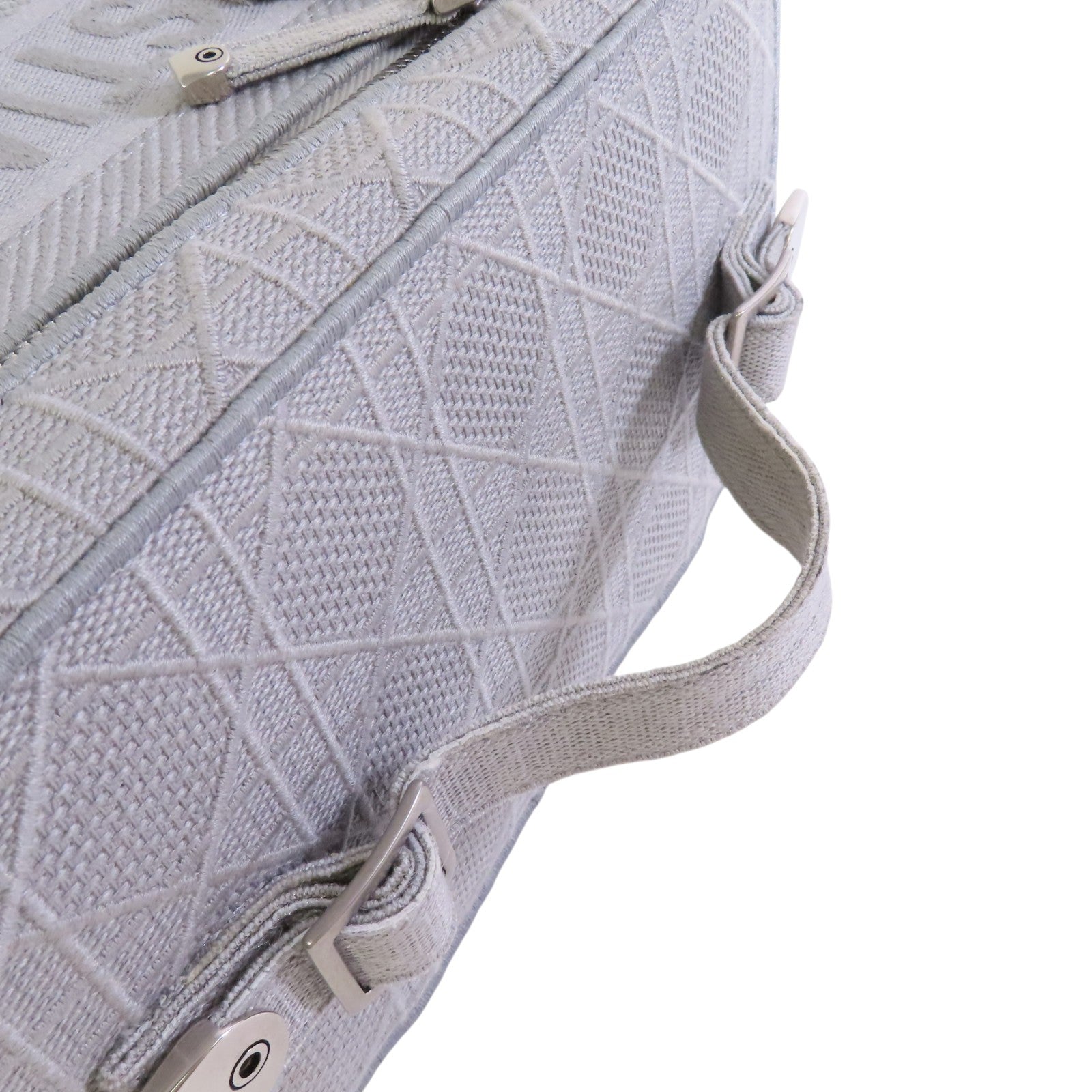 Dior 帆布Vanity case銀扣手挽袋