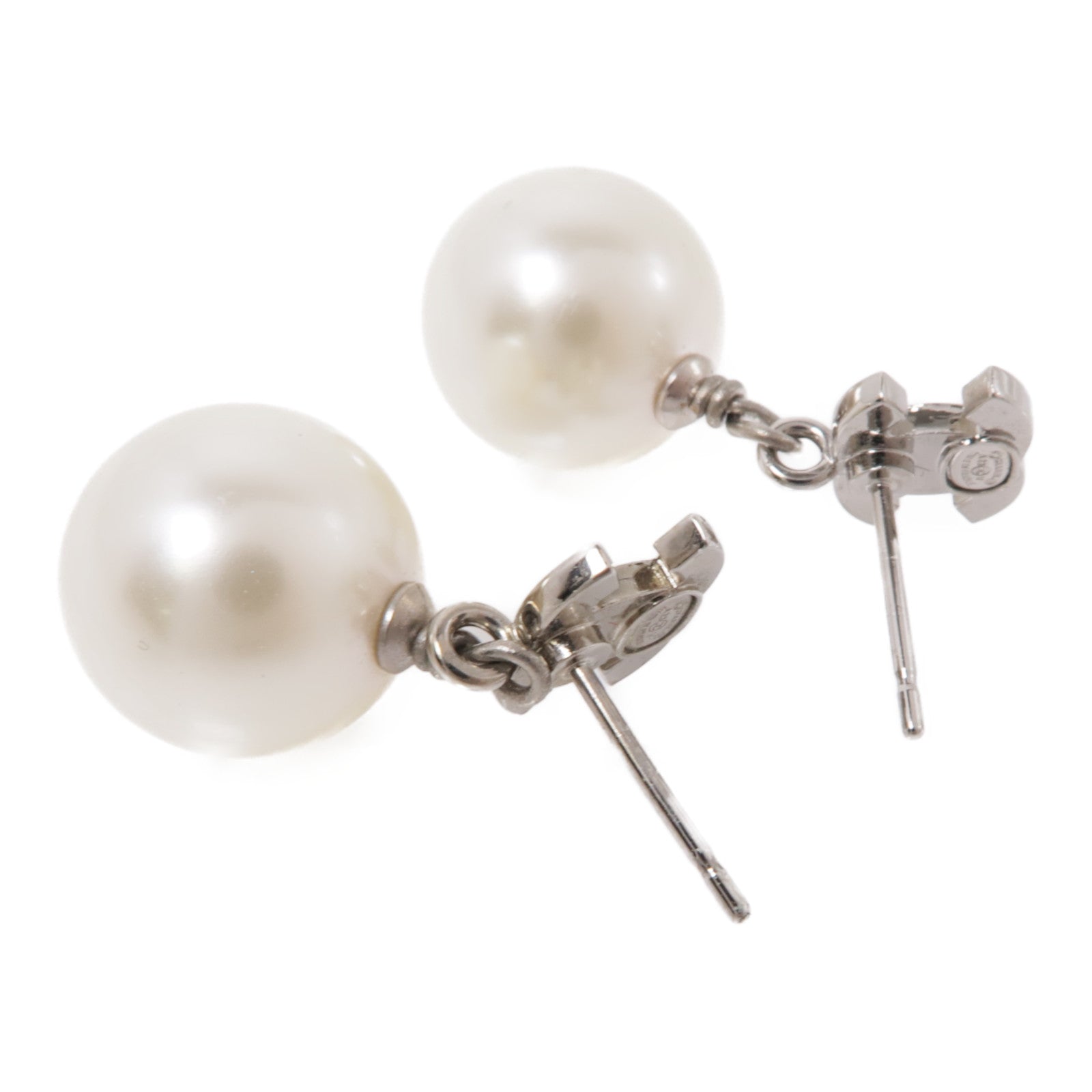 CHANEL PVC/金屬Earrings耳環白色/銀色