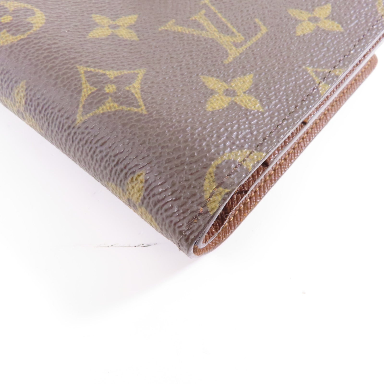 LOUIS VUITTON Monogram Porte Paper金扣錢包棕色