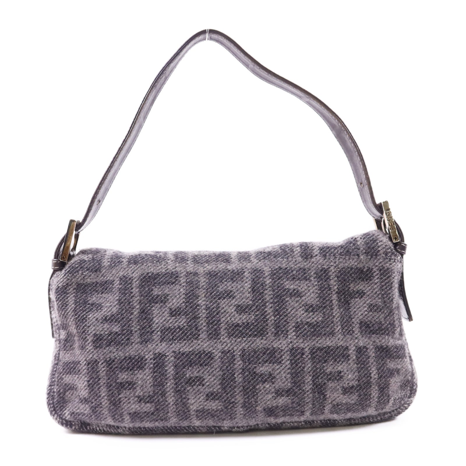 FENDI 羊毛Baguette銀扣肩背袋2384