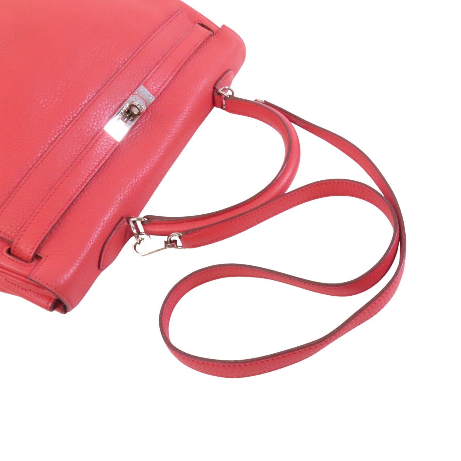 HERMES Clemence皮革Kelly 35銀扣手挽肩背兩用袋