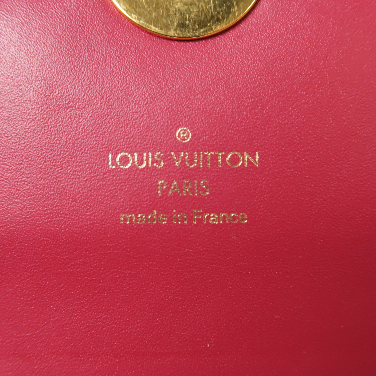 LOUIS VUITTON Monogram Portefeuille Flore金扣鏈帶肩背袋棕色/紅色