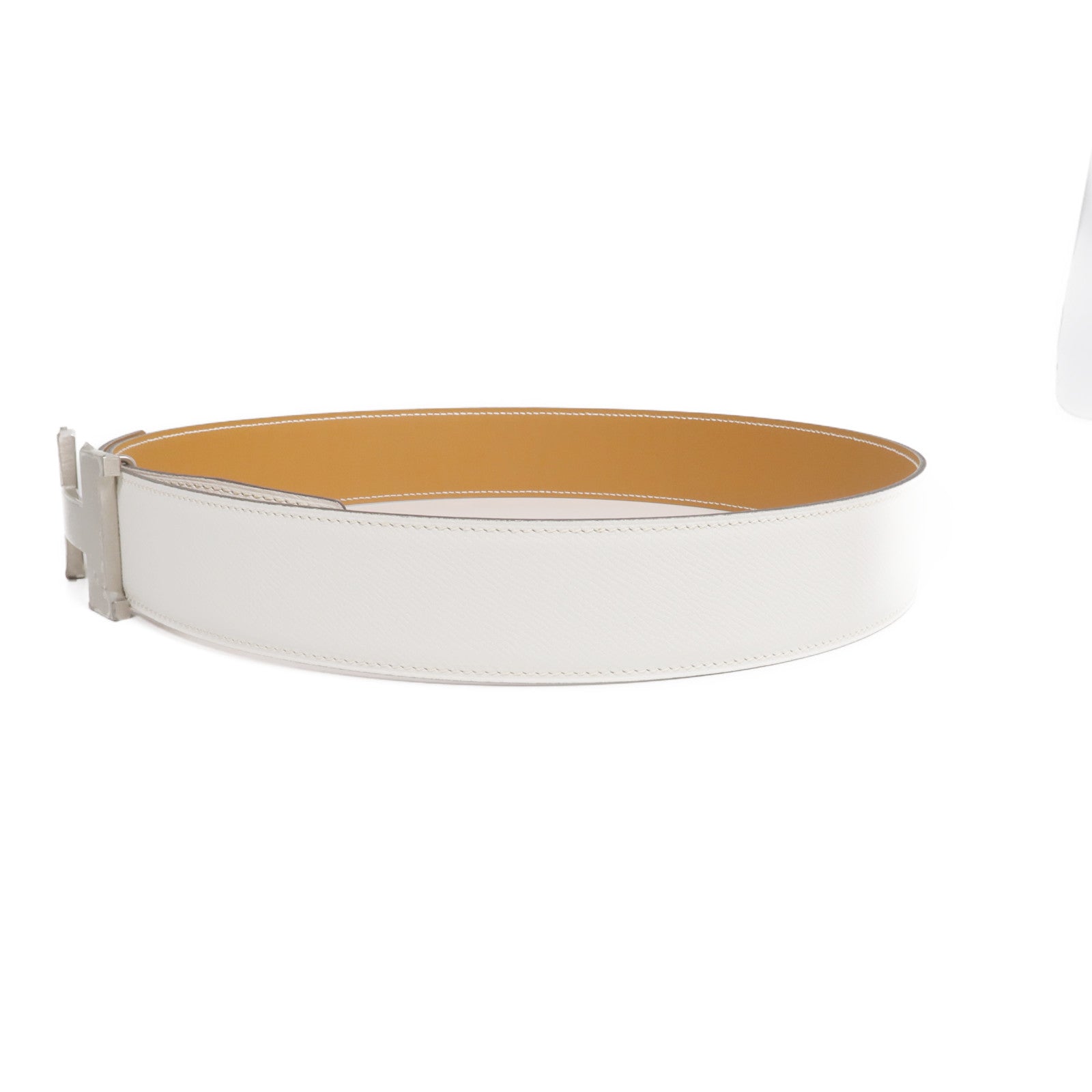 HERMES Epsom皮革Constance Belt銀扣皮帶Beton