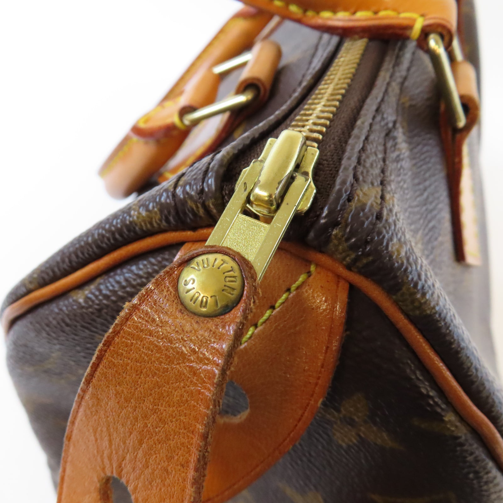 LOUIS VUITTON Monogram Speedy 25金扣手挽袋啡色