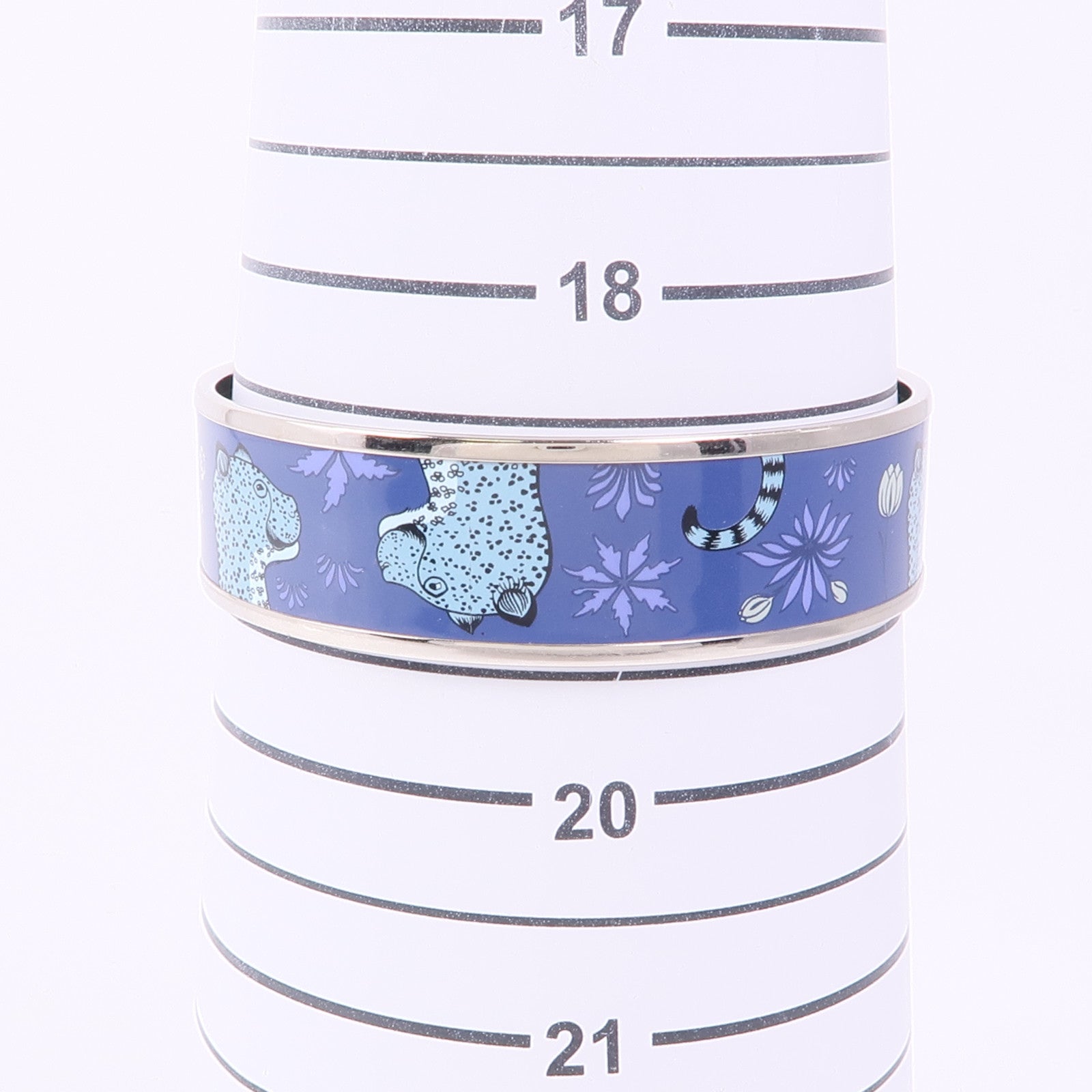 HERMES 金屬/琺瑯Blue Leopard Bracelet手鐲