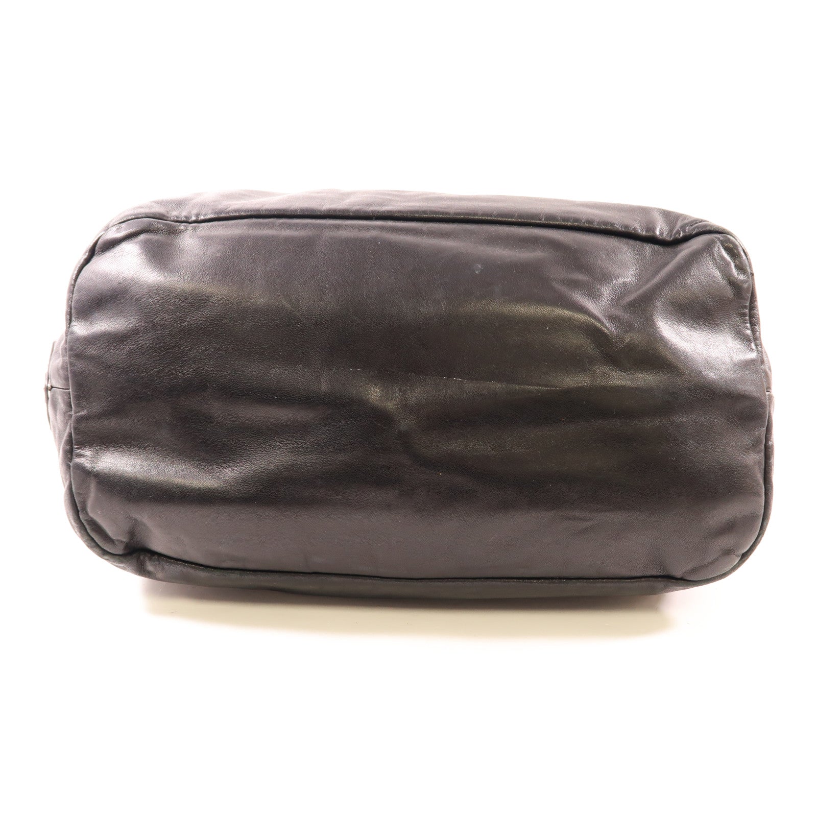 PRADA Handbag Nylon Leather Black