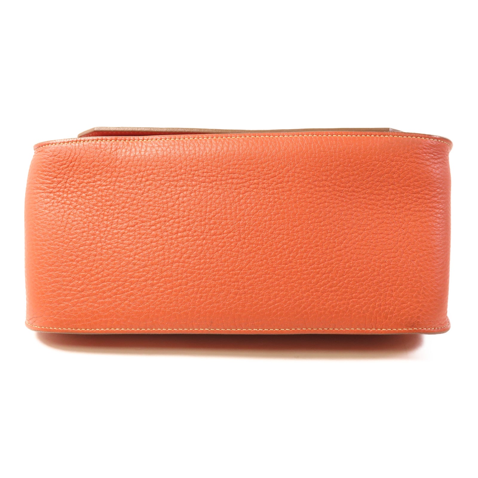 HERMES Clemence皮革Jypsiere 28銀扣肩背袋Capucine