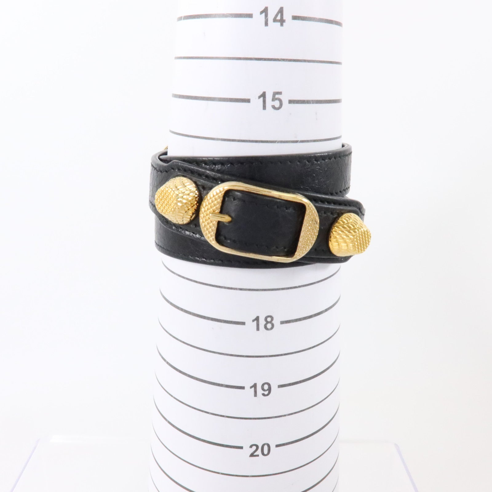 BALENCIAGA 牛皮皮革Giant Triple Tour Bracelet金扣手鏈