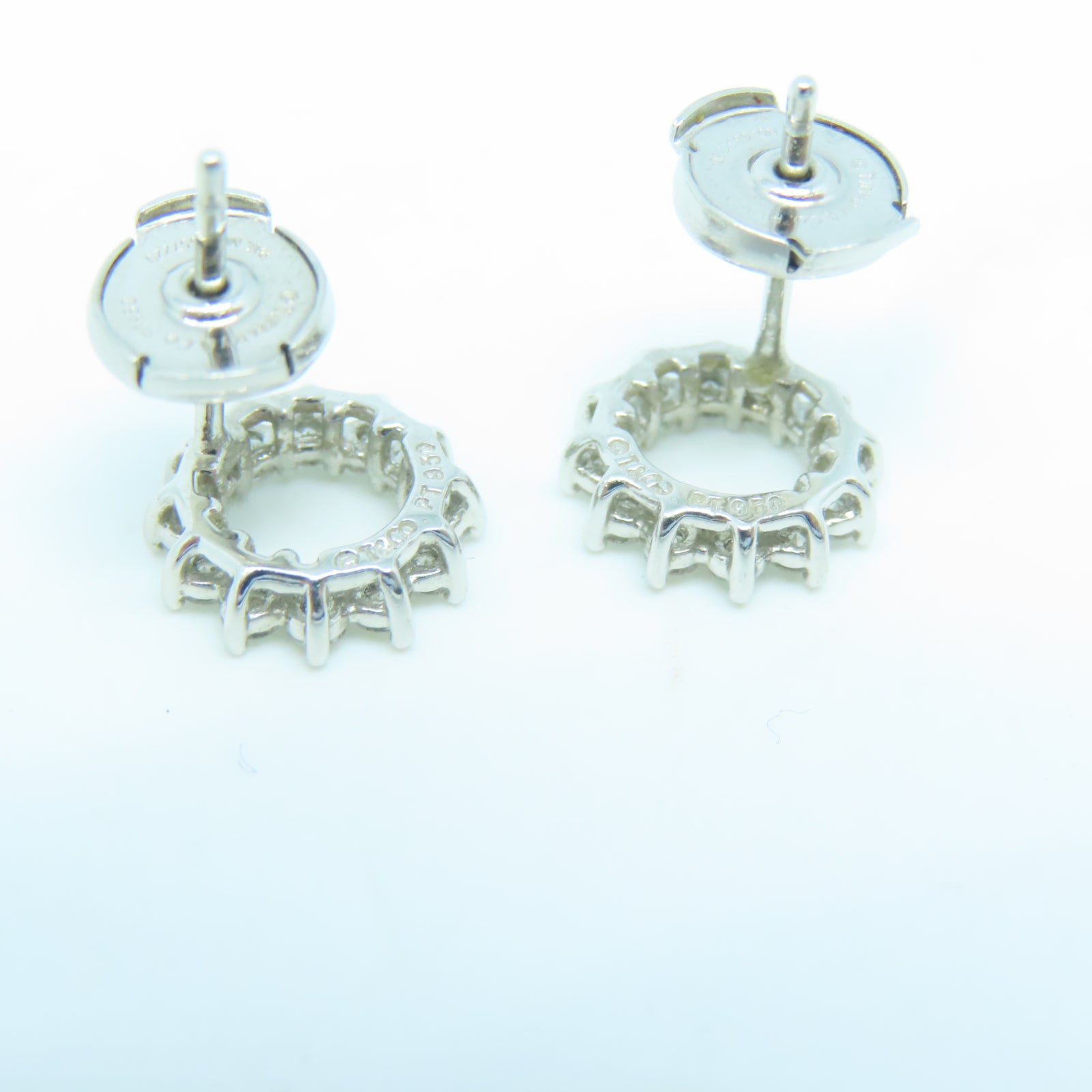 TIFFANY＆CO PT950铂金Open Circle Earrings钻石耳环