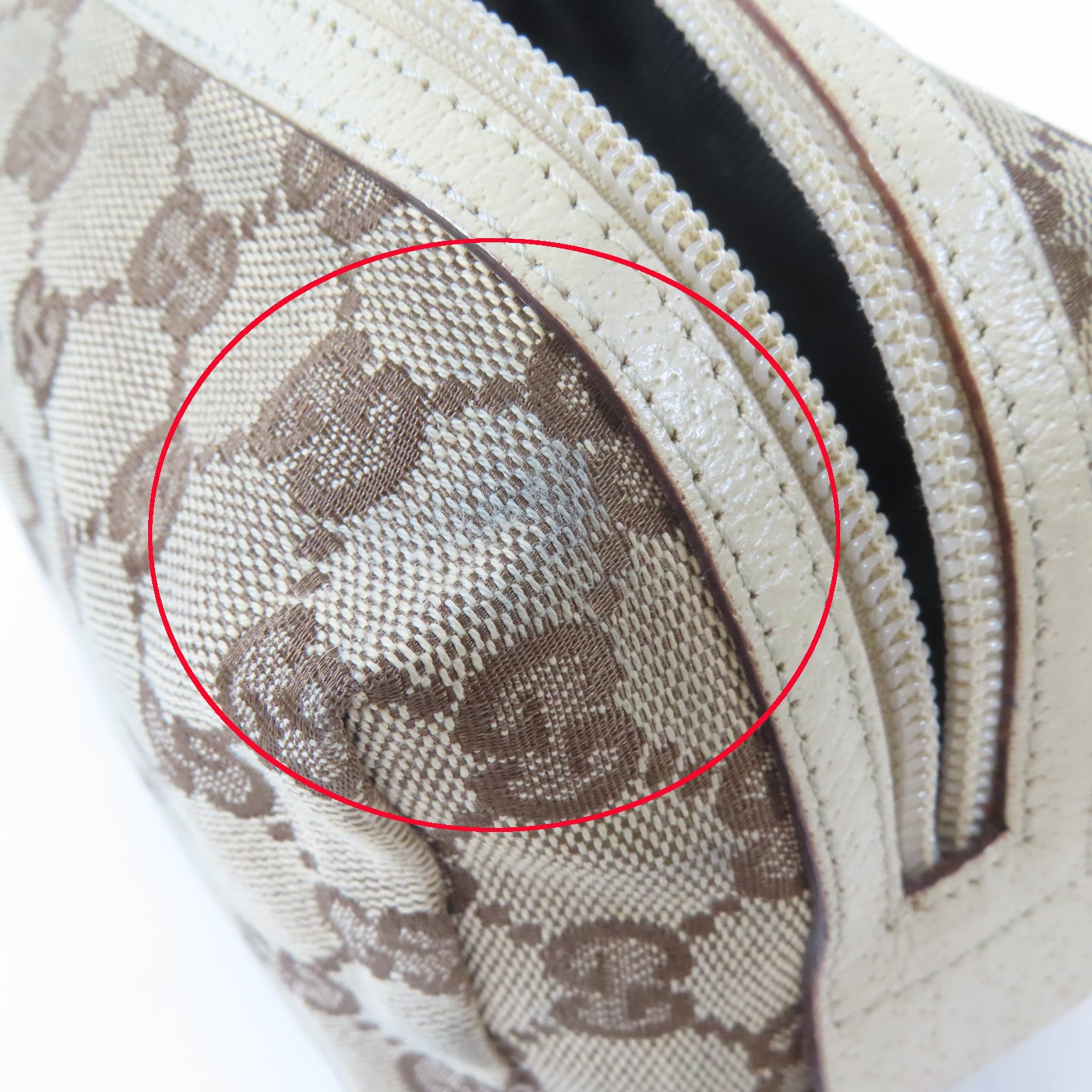 GUCCI 帆布Cosmetic Bag化妝袋啡色/米色
