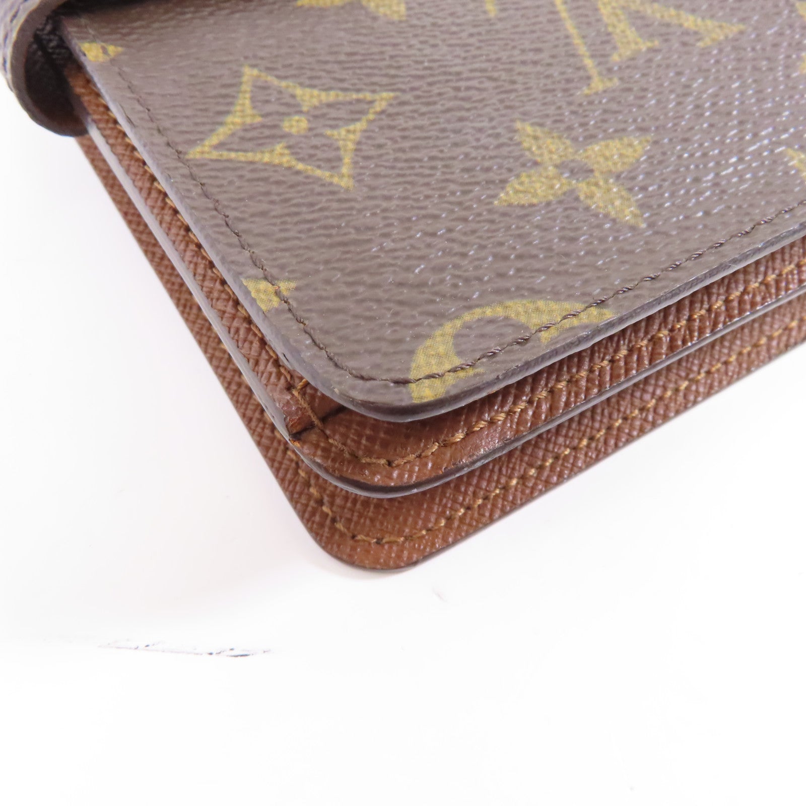 LOUIS VUITTON Monogram Porte Paper金扣錢包棕色