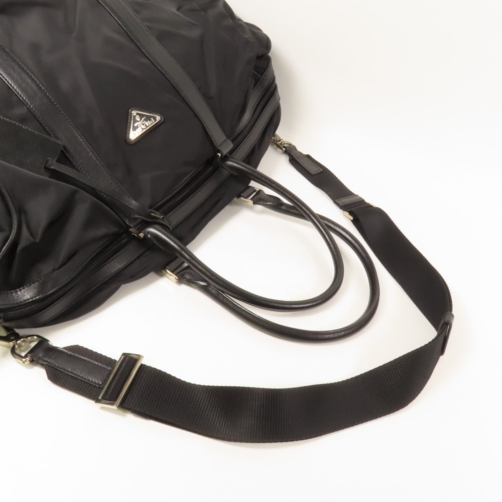 PRADA 尼龍Shoulder Bag銀扣手挽肩背兩用袋