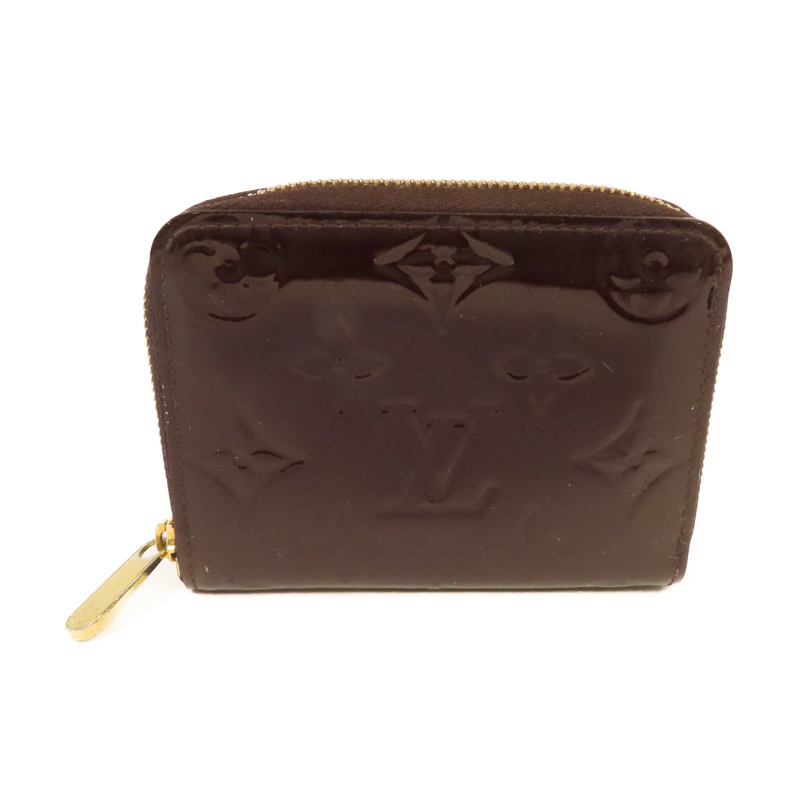 LOUIS VUITTON 【激減優惠】Monogram Vernis Zippy Coin Purse金扣拉鏈零錢卡套酒紅色