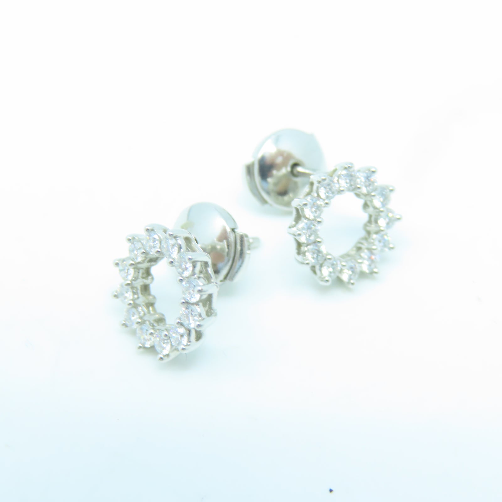 TIFFANY＆CO PT950铂金Open Circle Earrings钻石耳环