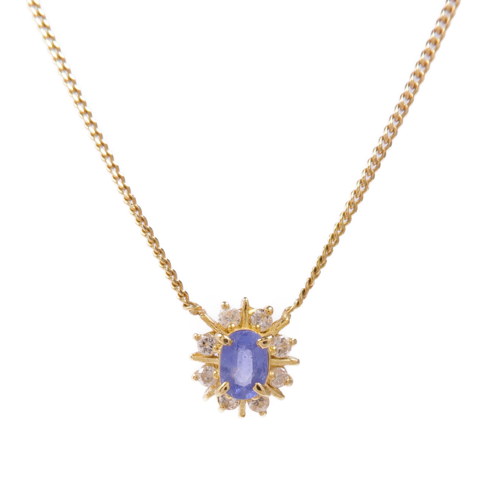 JEWELRY 18K黃金Sapphire/Diamond Necklace藍寶石/鑽石項鍊