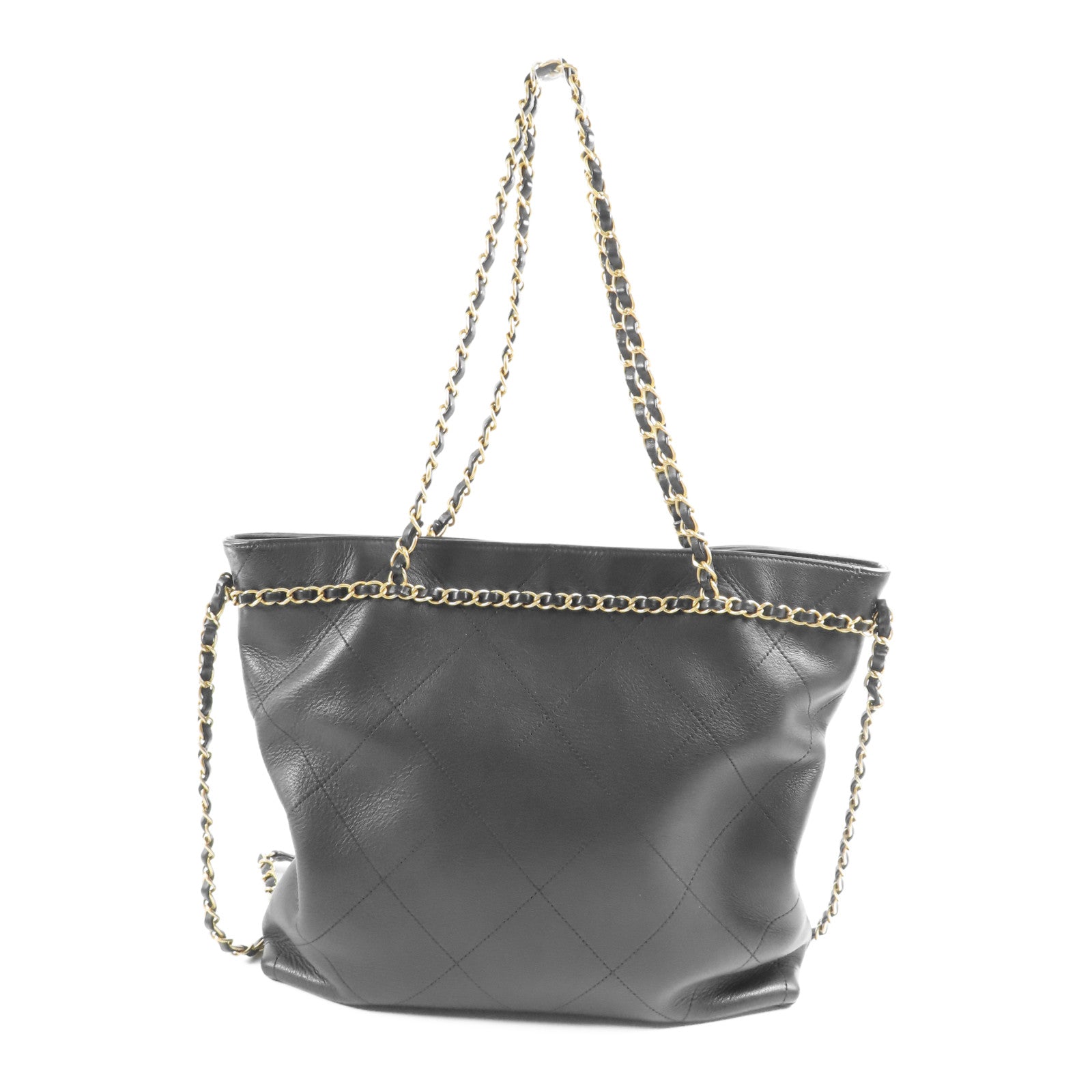 CHANEL 皮革Coco Mark金扣手挽肩背兩用袋