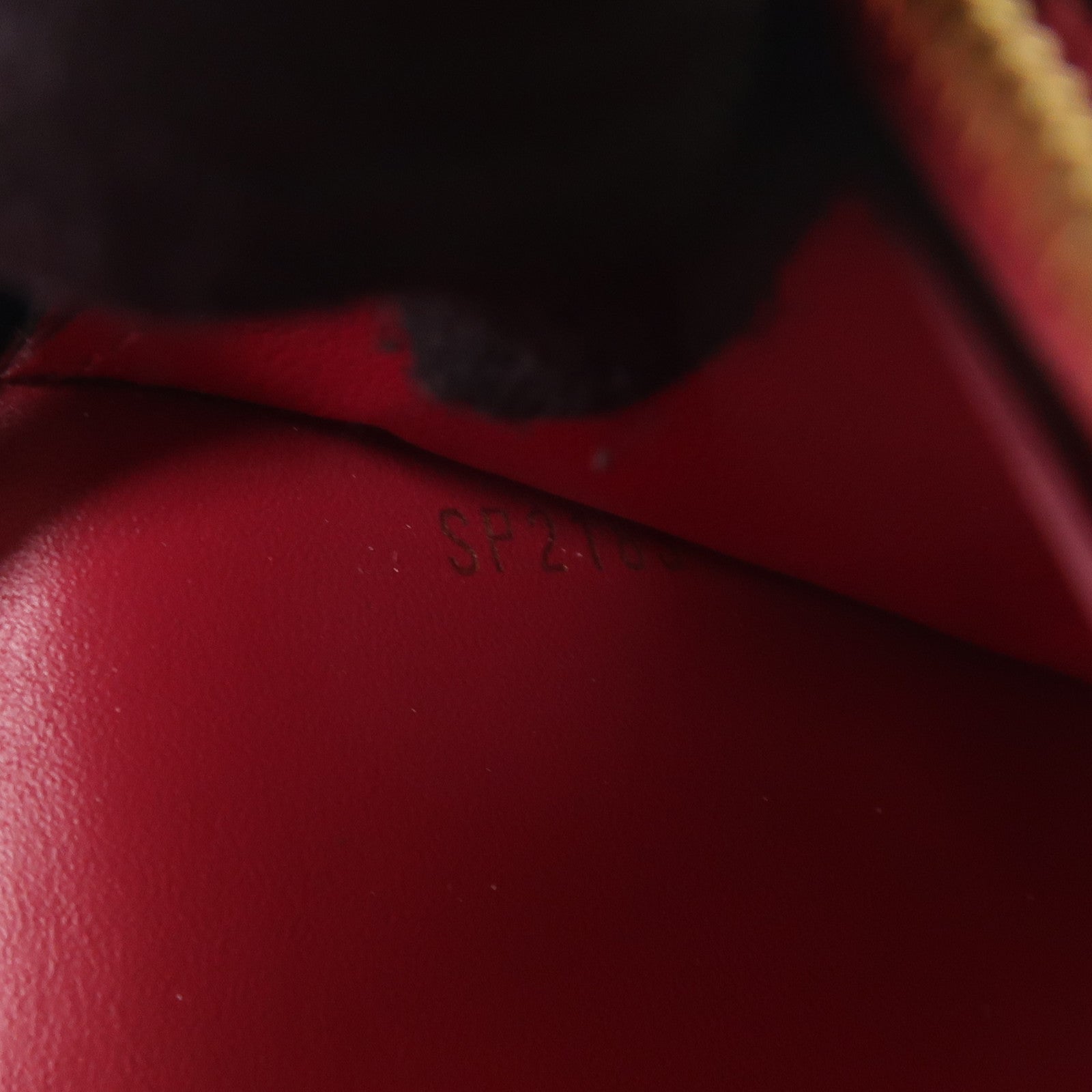 LOUIS VUITTON Monogram Portefeuille Flore金扣鏈帶肩背袋棕色/紅色