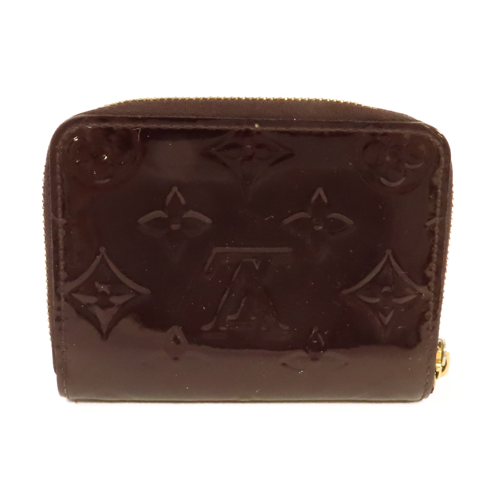 LOUIS VUITTON 【激減優惠】Monogram Vernis Zippy Coin Purse金扣拉鏈零錢卡套酒紅色