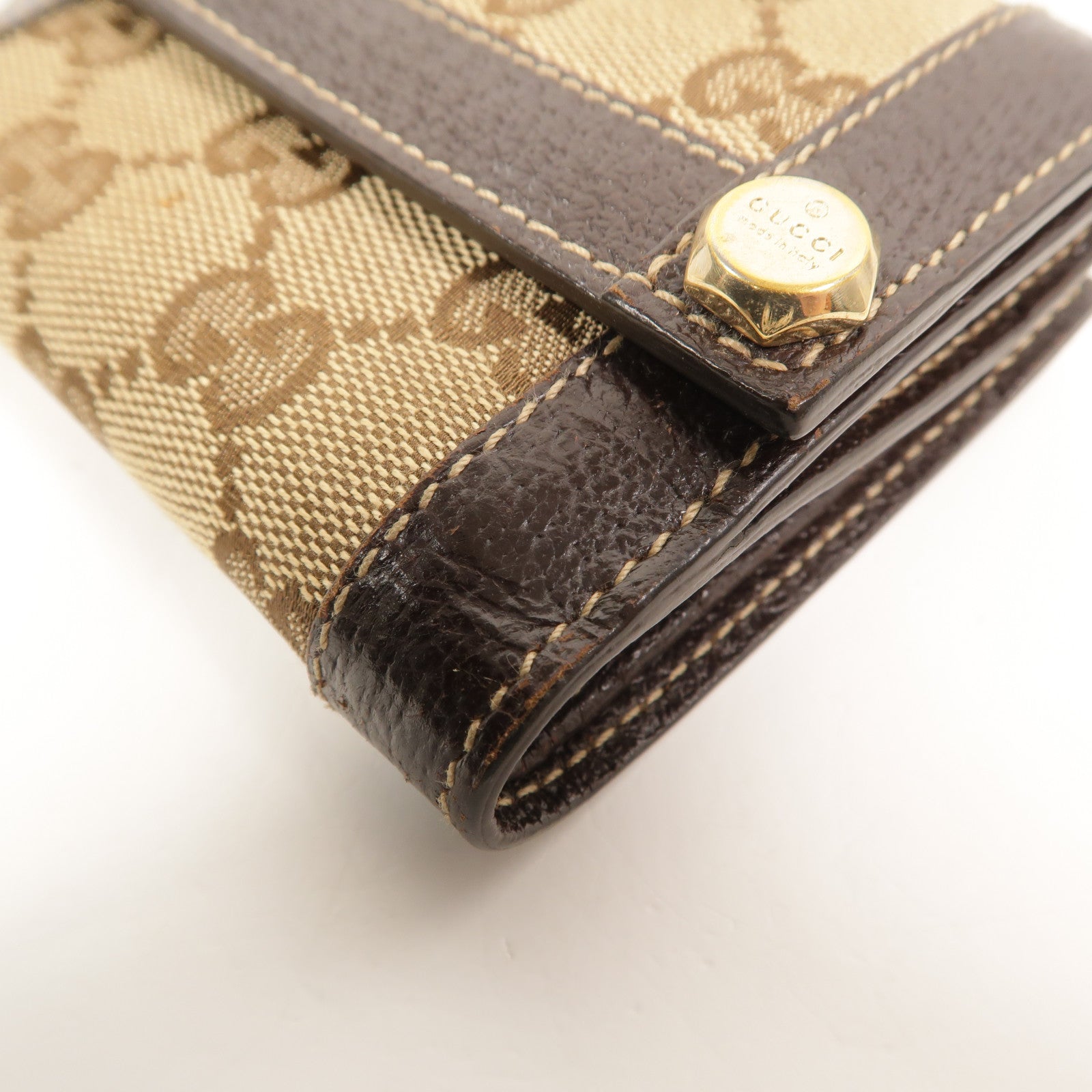 GUCCI 帆布/牛皮皮革Bifold Wallet錢包