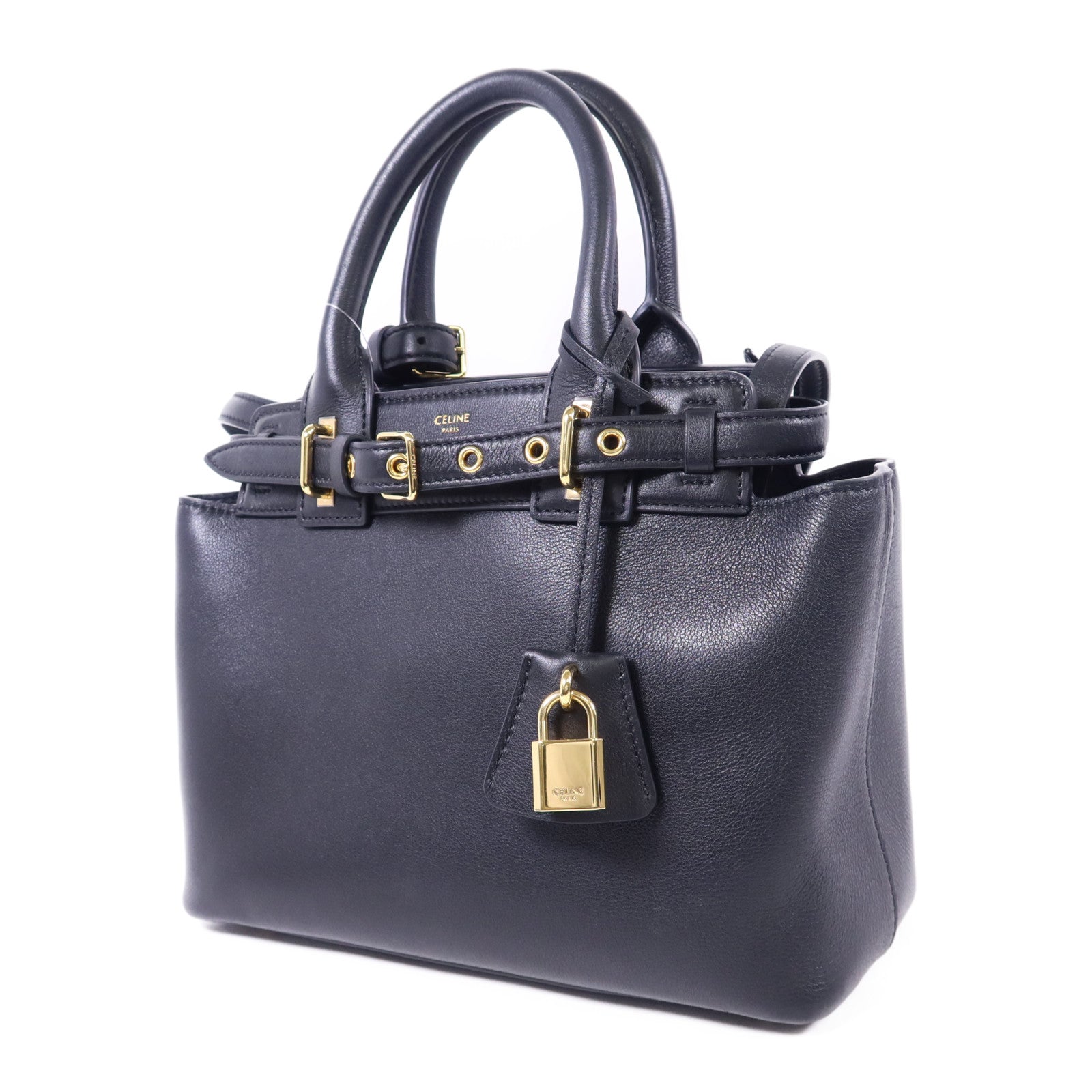 CELINE 牛皮皮革Teen Celine Conti Bag金扣手挽肩背兩用袋